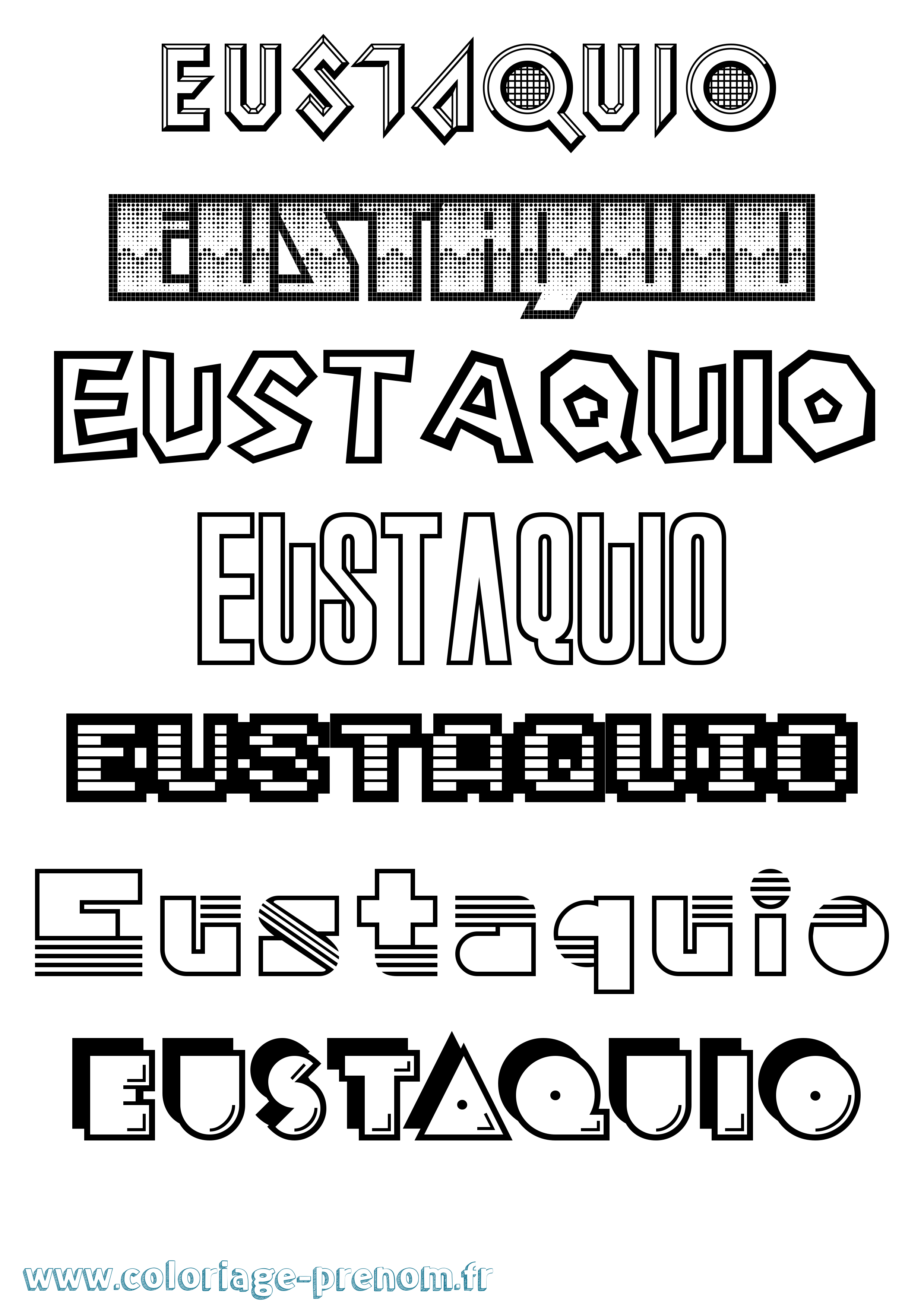 Coloriage Eustaquio Jeux Vidéos Coloriage prénom Eustaquio Jeux Vidéos