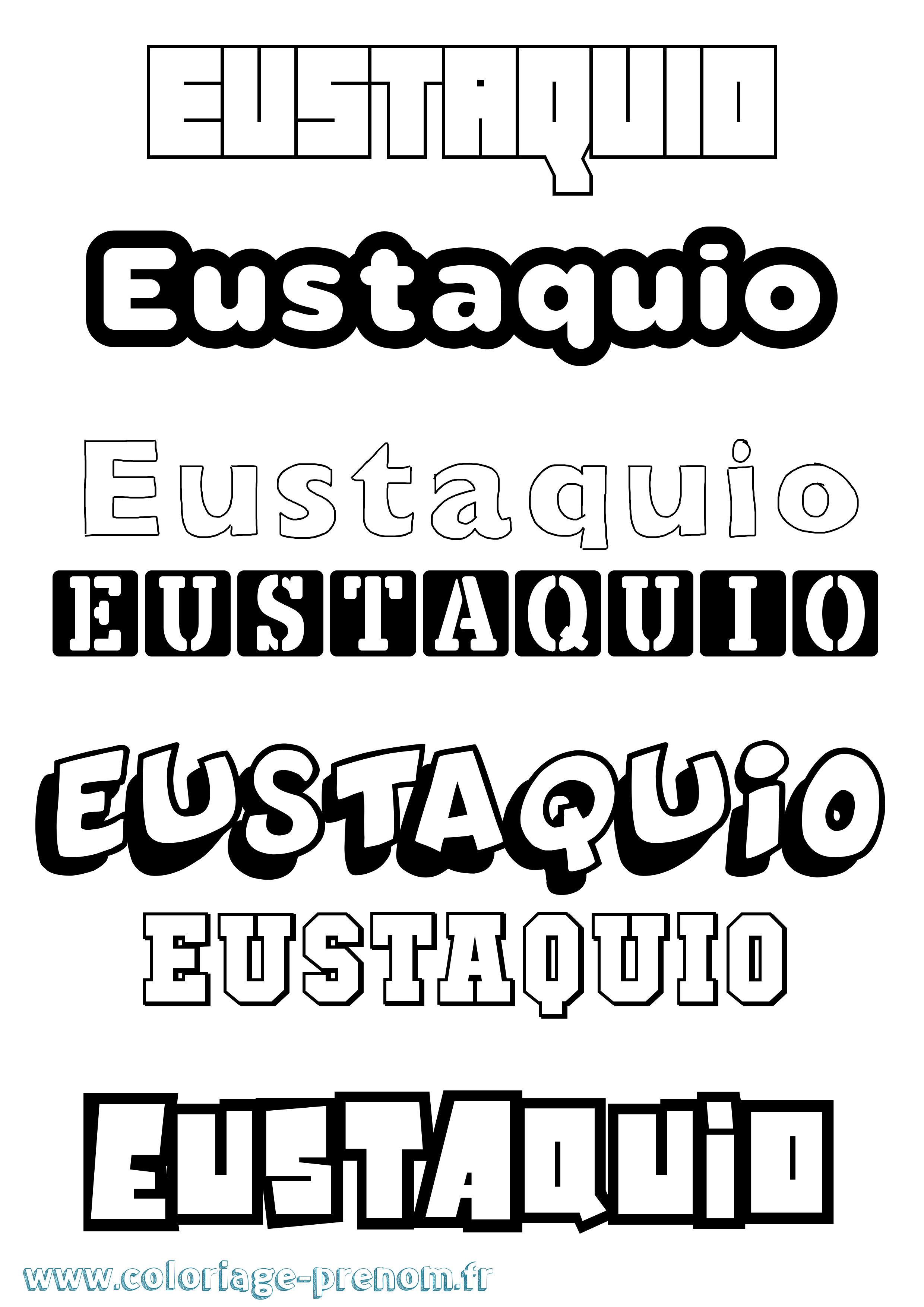 Coloriage Eustaquio Simple Coloriage prénom Eustaquio Simple