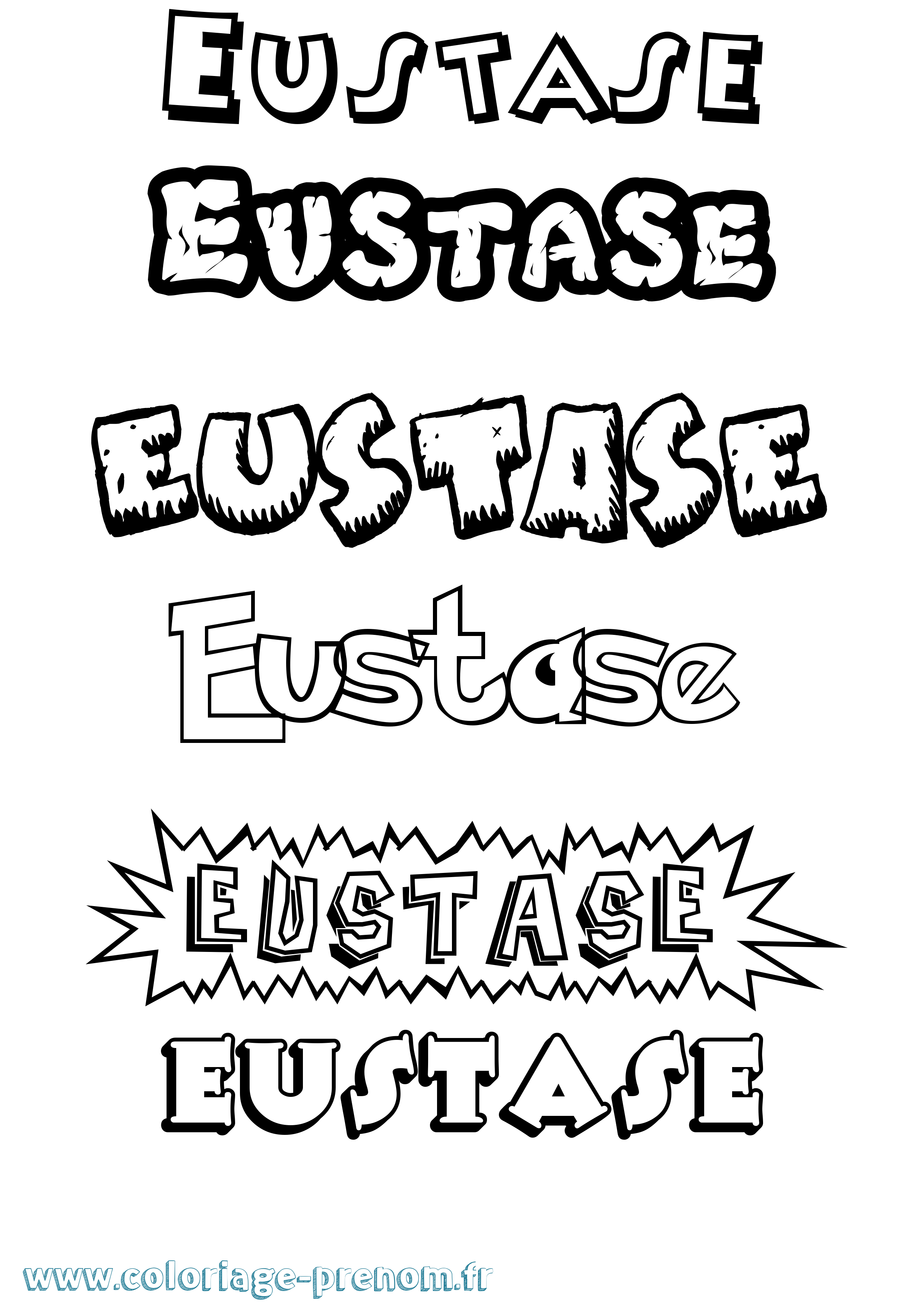Coloriage Eustase Dessin Animé Coloriage prénom Eustase Dessin Animé