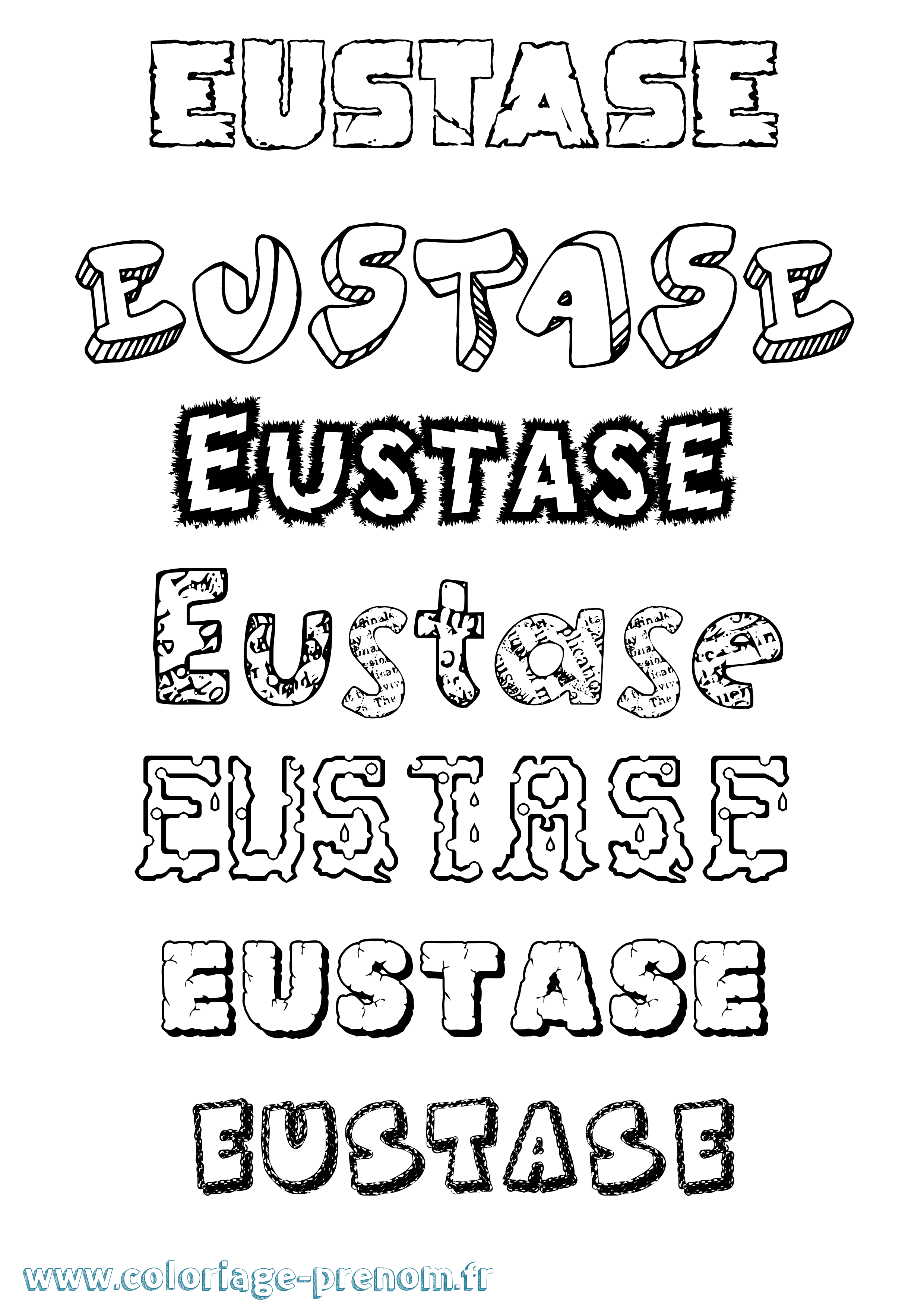 Coloriage Eustase Destructuré Coloriage prénom Eustase Destructuré