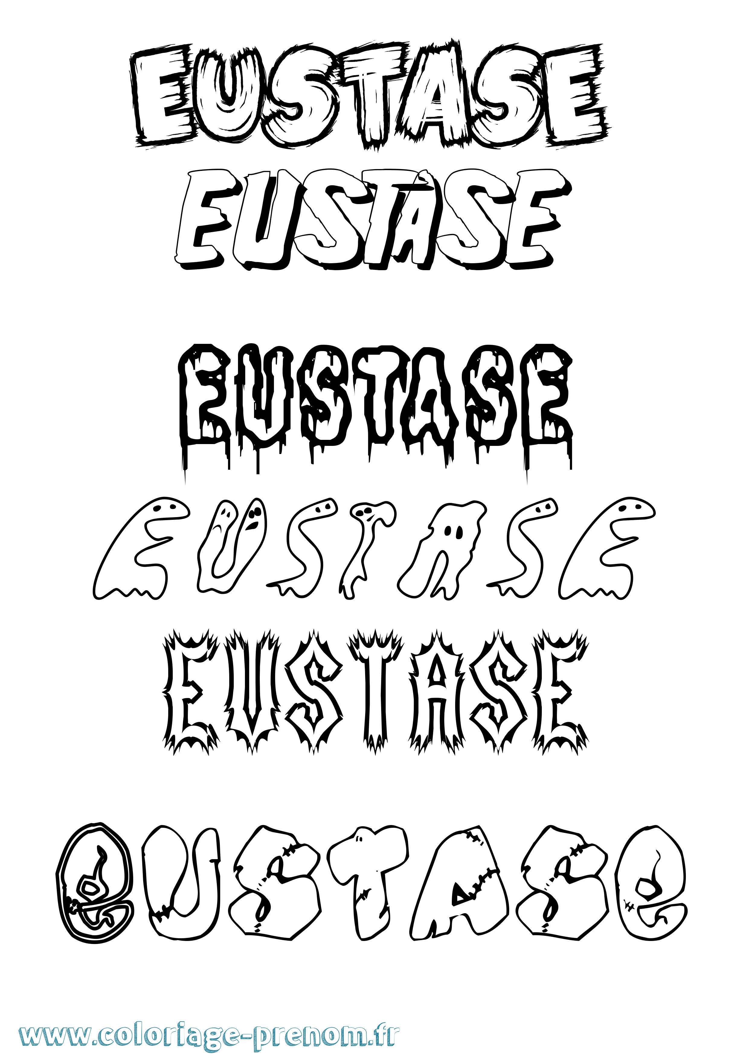 Coloriage Eustase Frisson Coloriage prénom Eustase Frisson