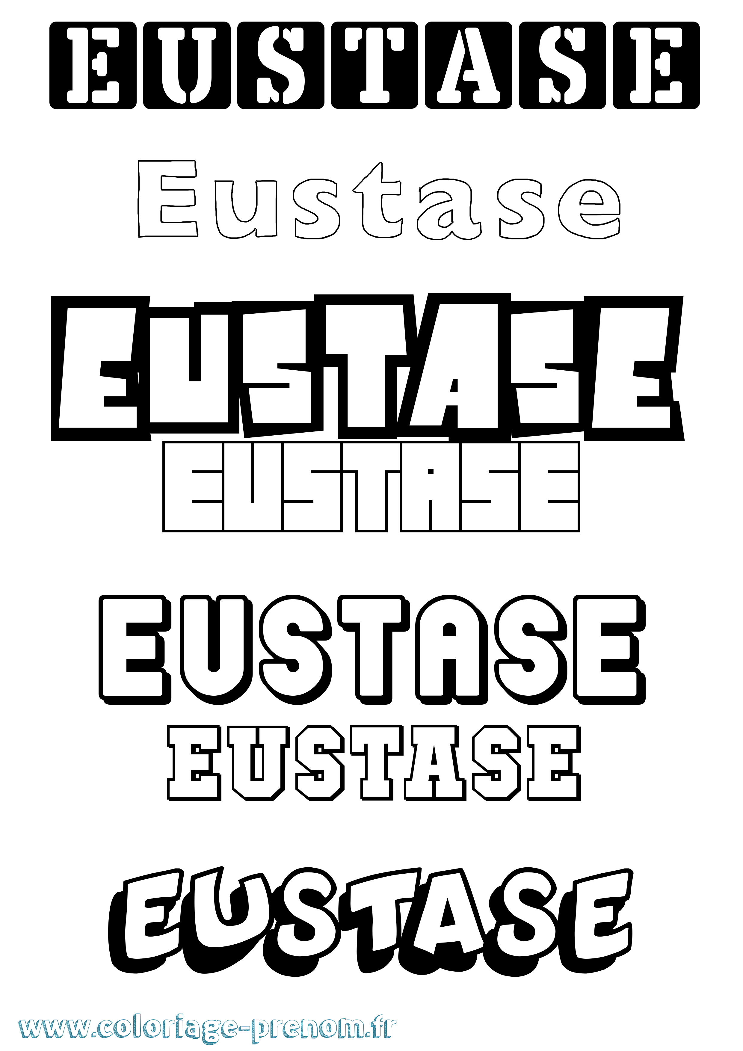Coloriage Eustase Simple Coloriage prénom Eustase Simple