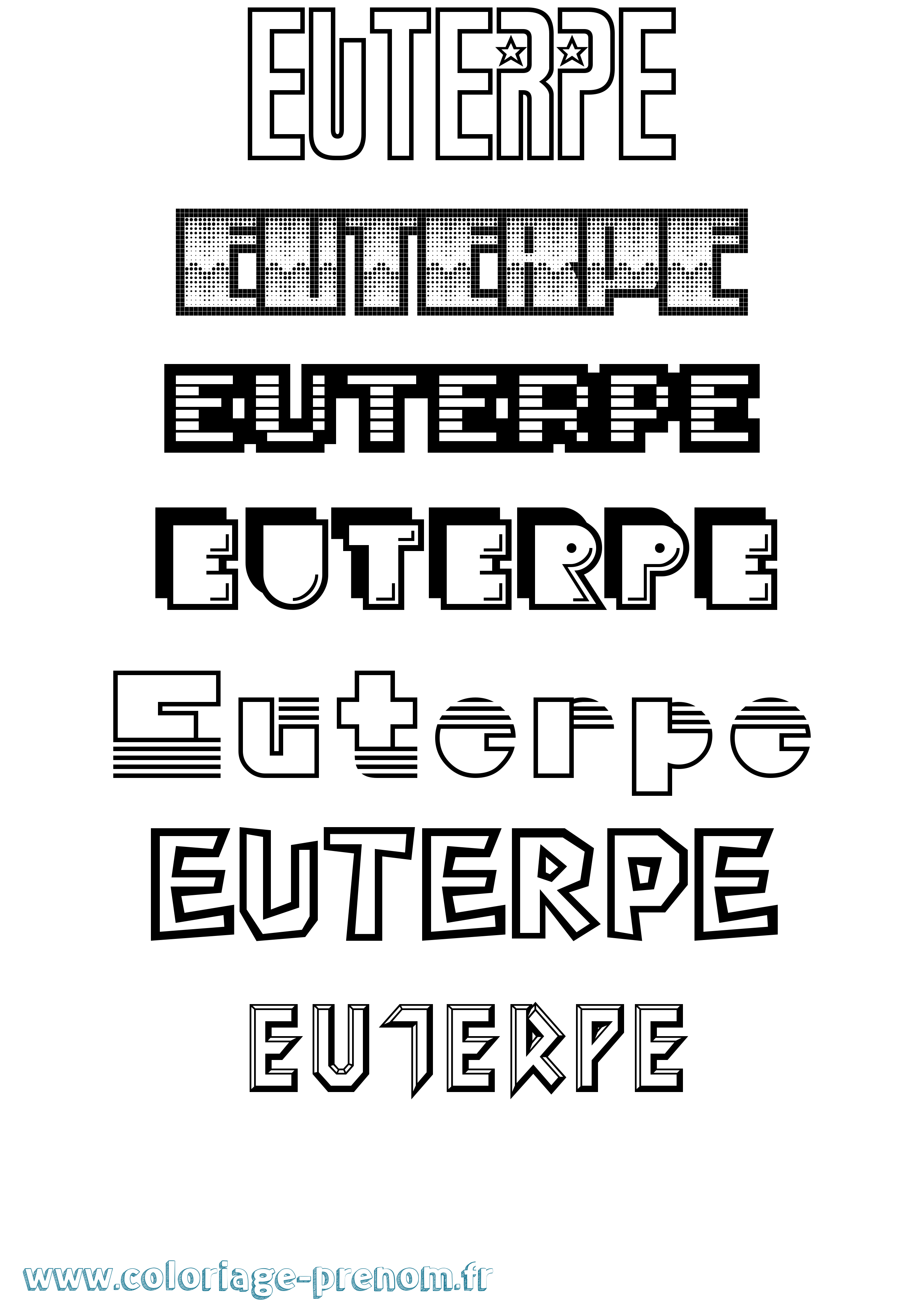 Coloriage Euterpe Jeux Vidéos Coloriage prénom Euterpe Jeux Vidéos