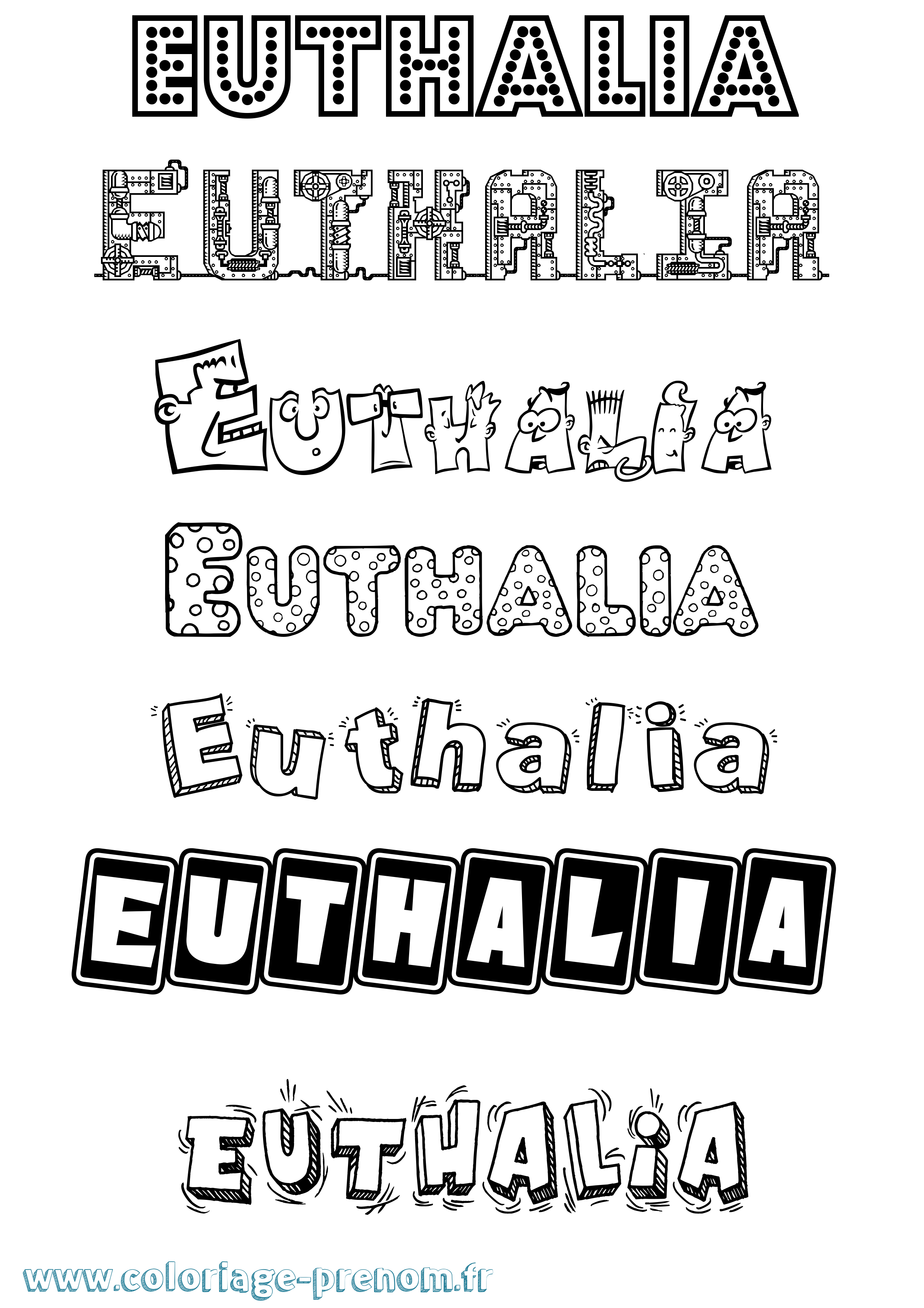 Coloriage Euthalia Fun Coloriage prénom Euthalia Fun