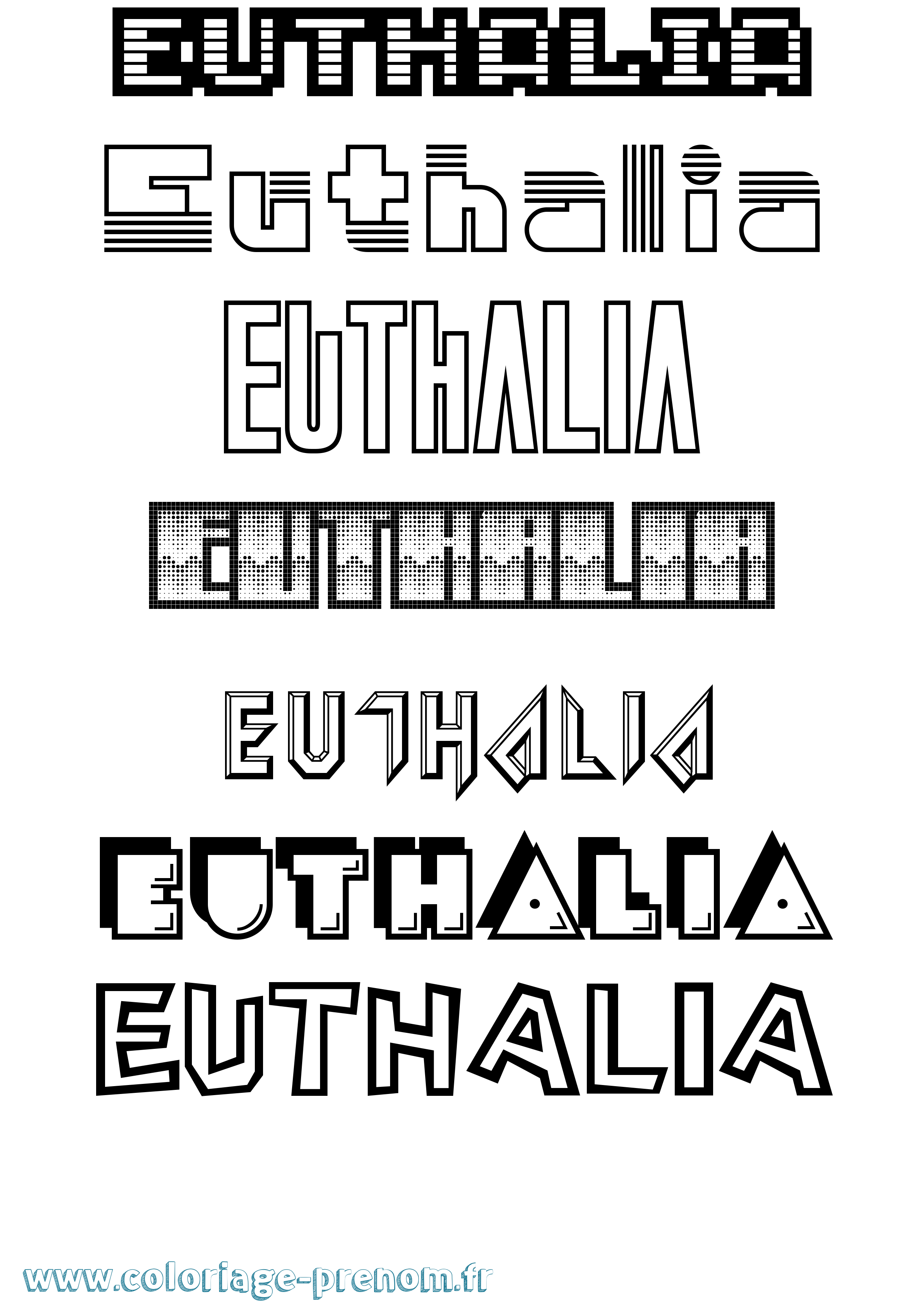 Coloriage Euthalia Jeux Vidéos Coloriage prénom Euthalia Jeux Vidéos
