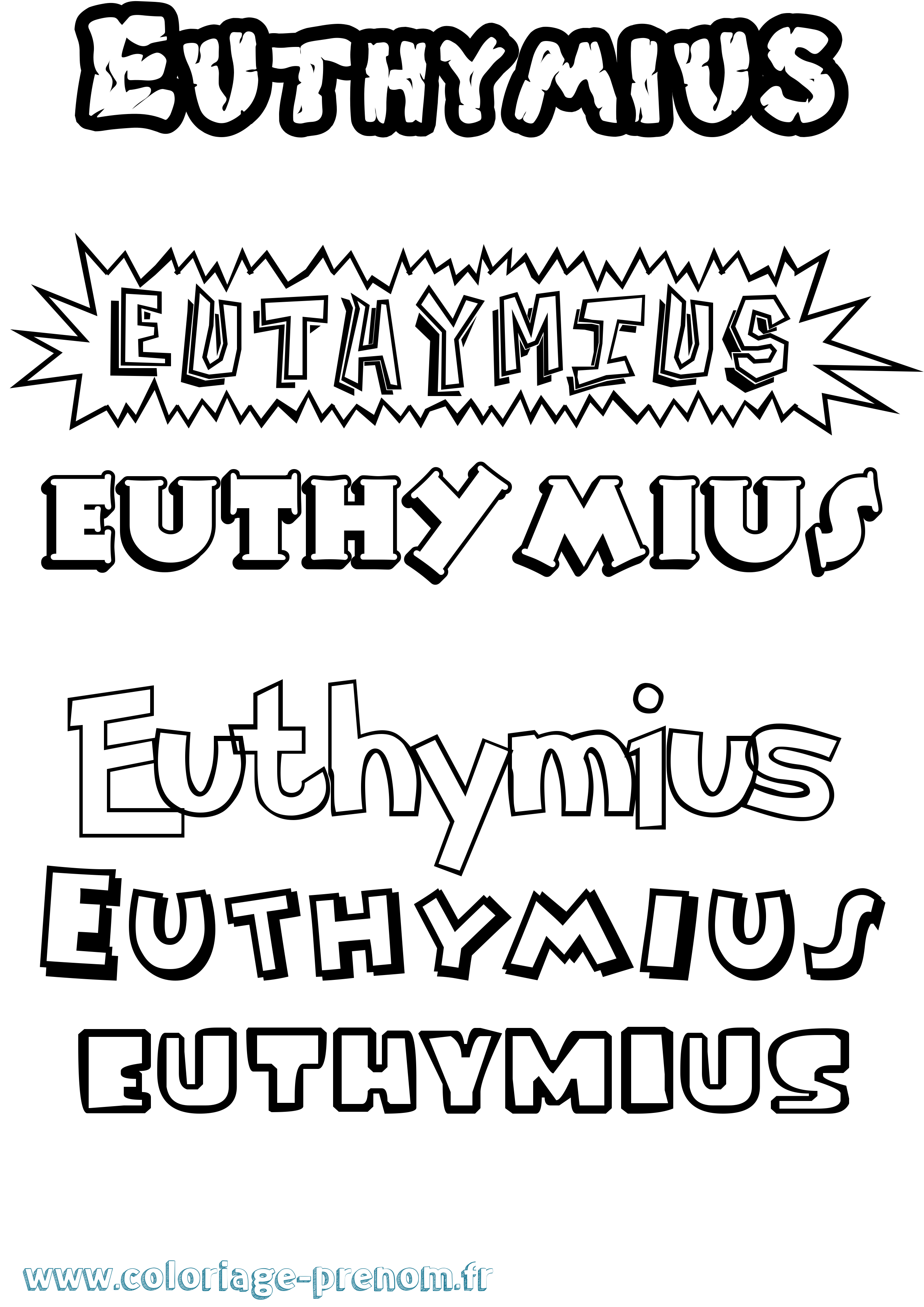 Coloriage Euthymius Dessin Animé Coloriage prénom Euthymius Dessin Animé