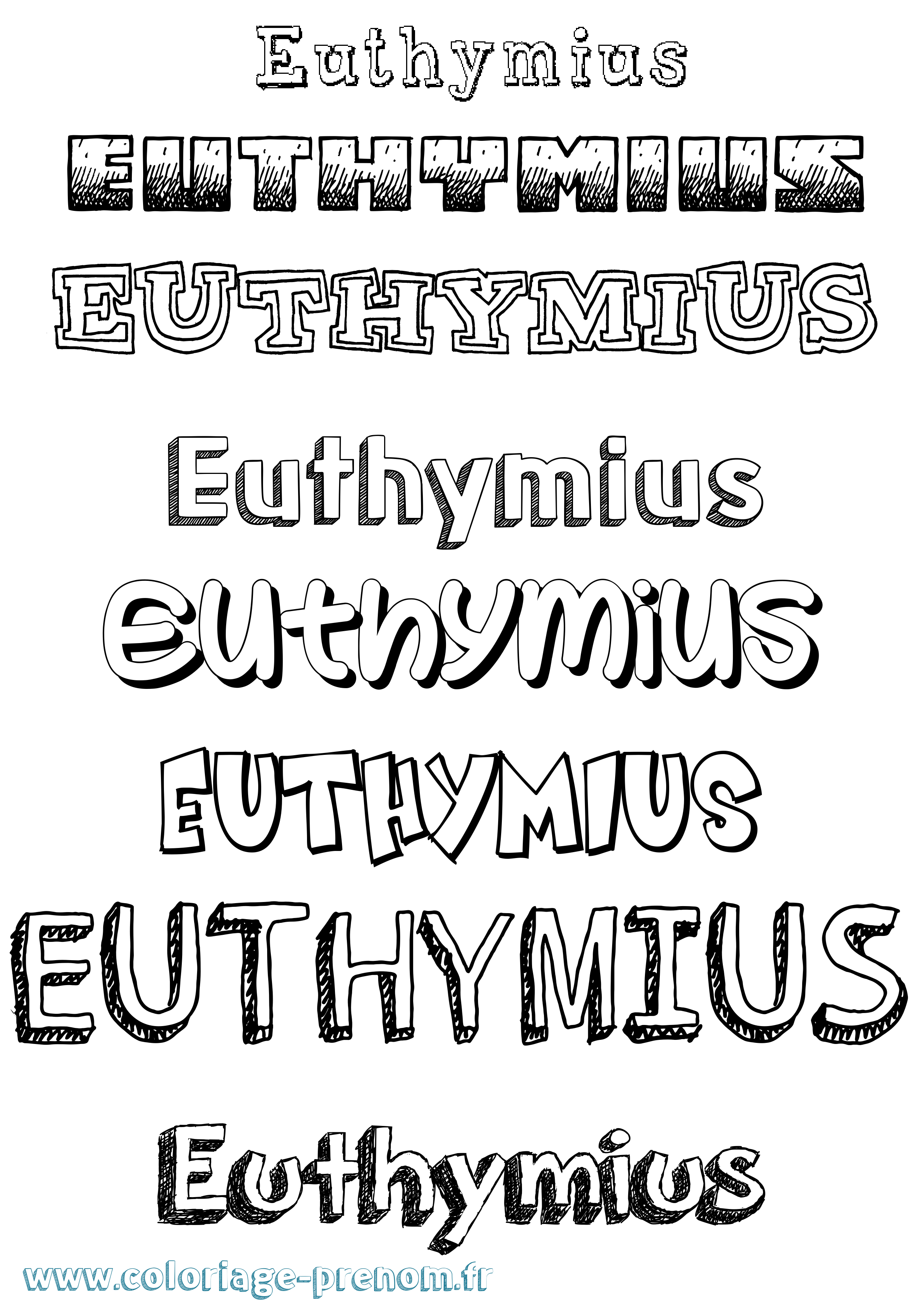 Coloriage Euthymius Dessiné Coloriage prénom Euthymius Dessiné