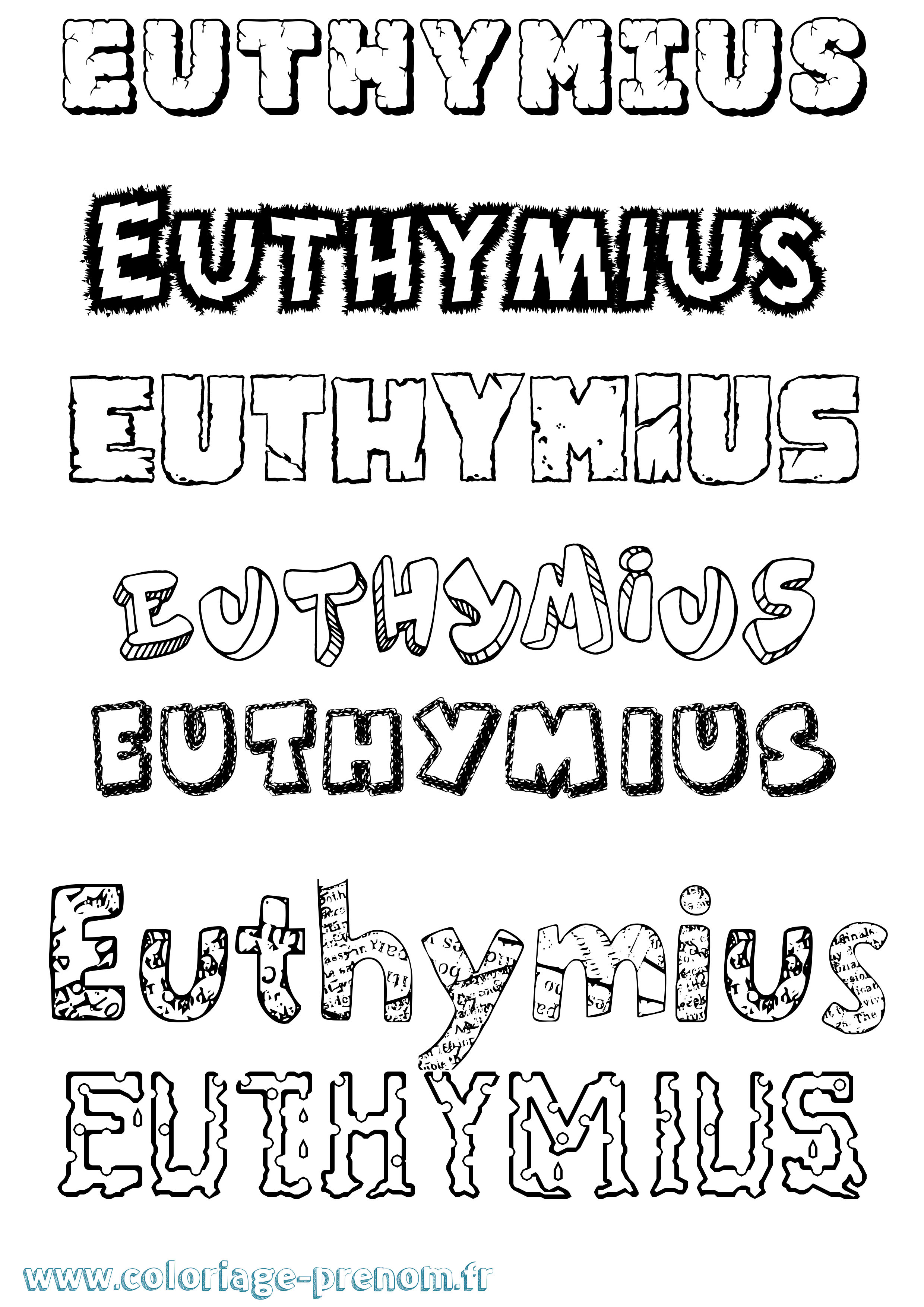 Coloriage Euthymius Destructuré Coloriage prénom Euthymius Destructuré