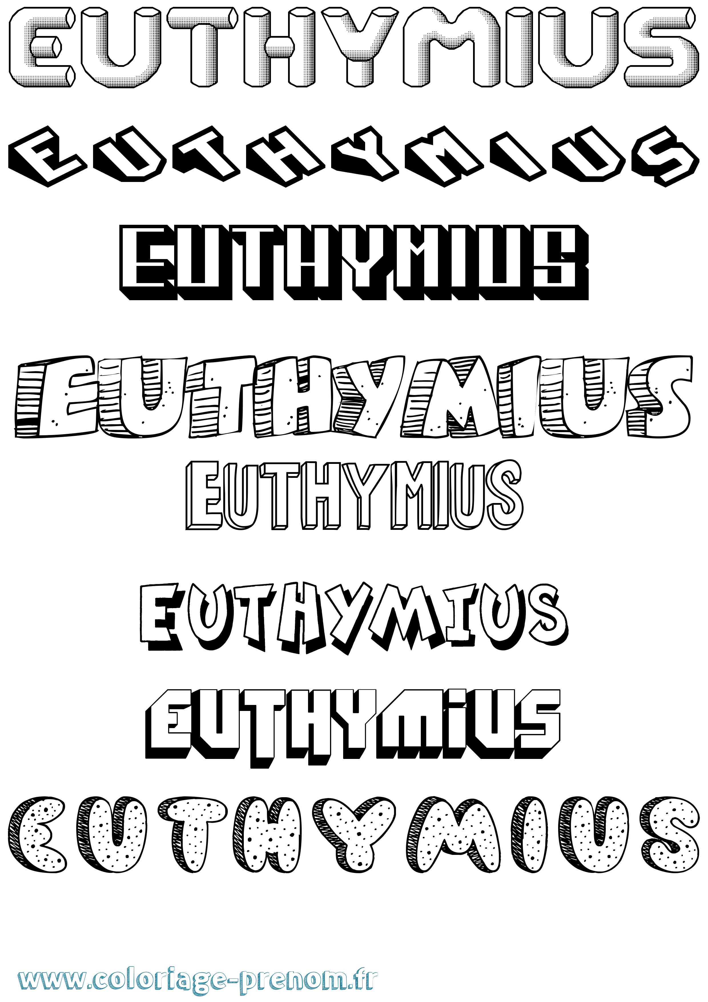 Coloriage Euthymius Effet 3D Coloriage prénom Euthymius Effet 3D