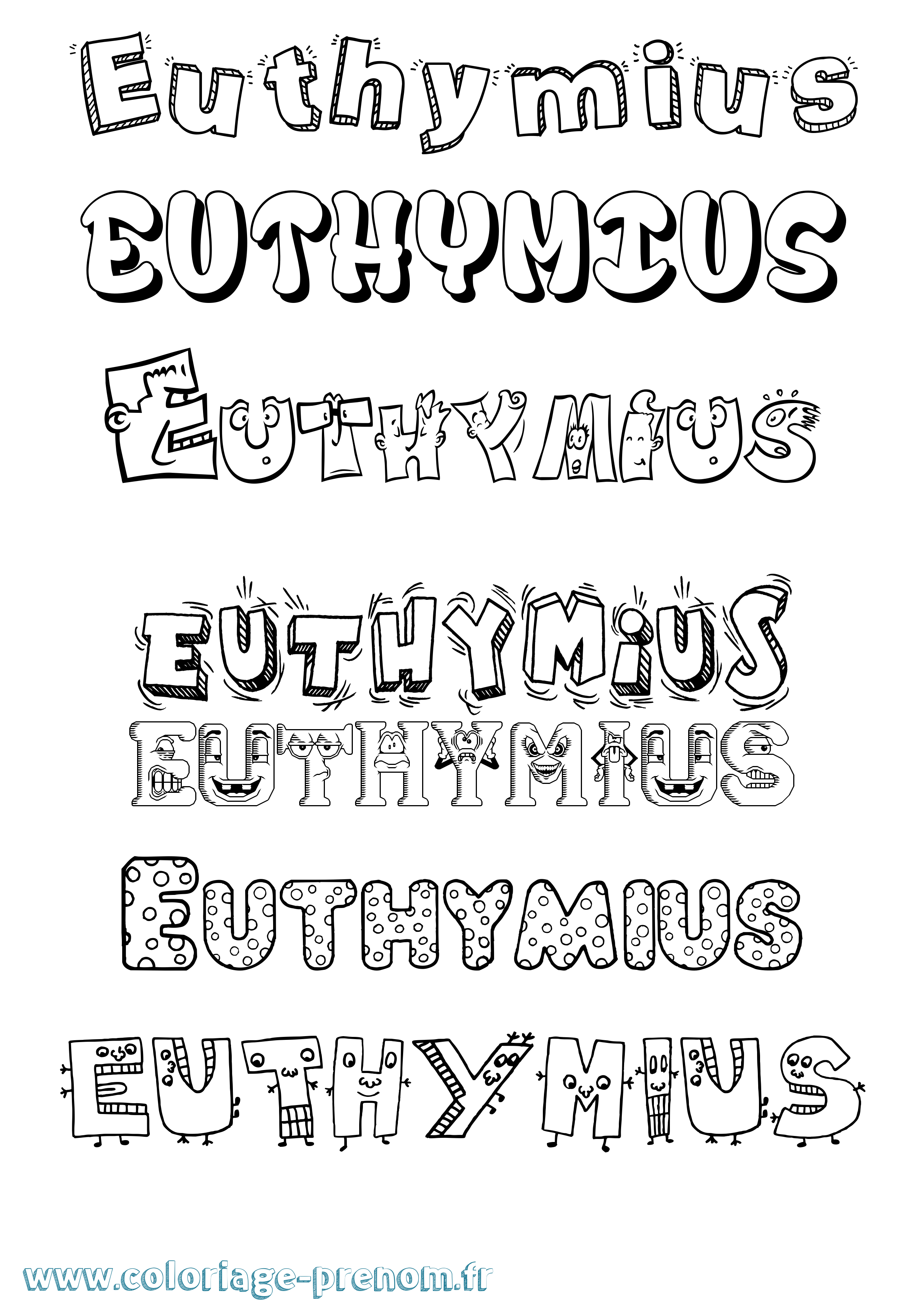 Coloriage Euthymius Fun Coloriage prénom Euthymius Fun
