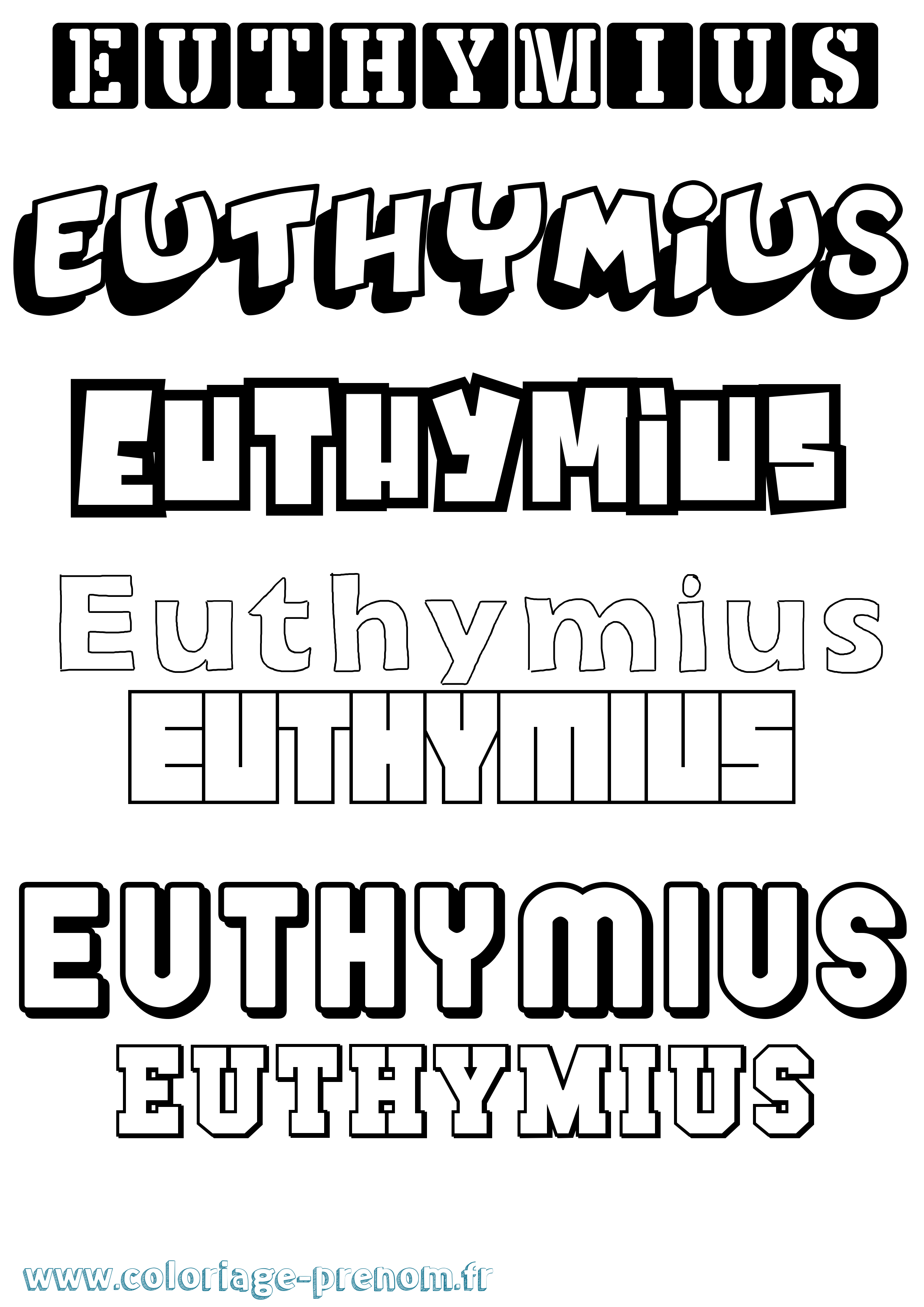 Coloriage Euthymius Simple Coloriage prénom Euthymius Simple