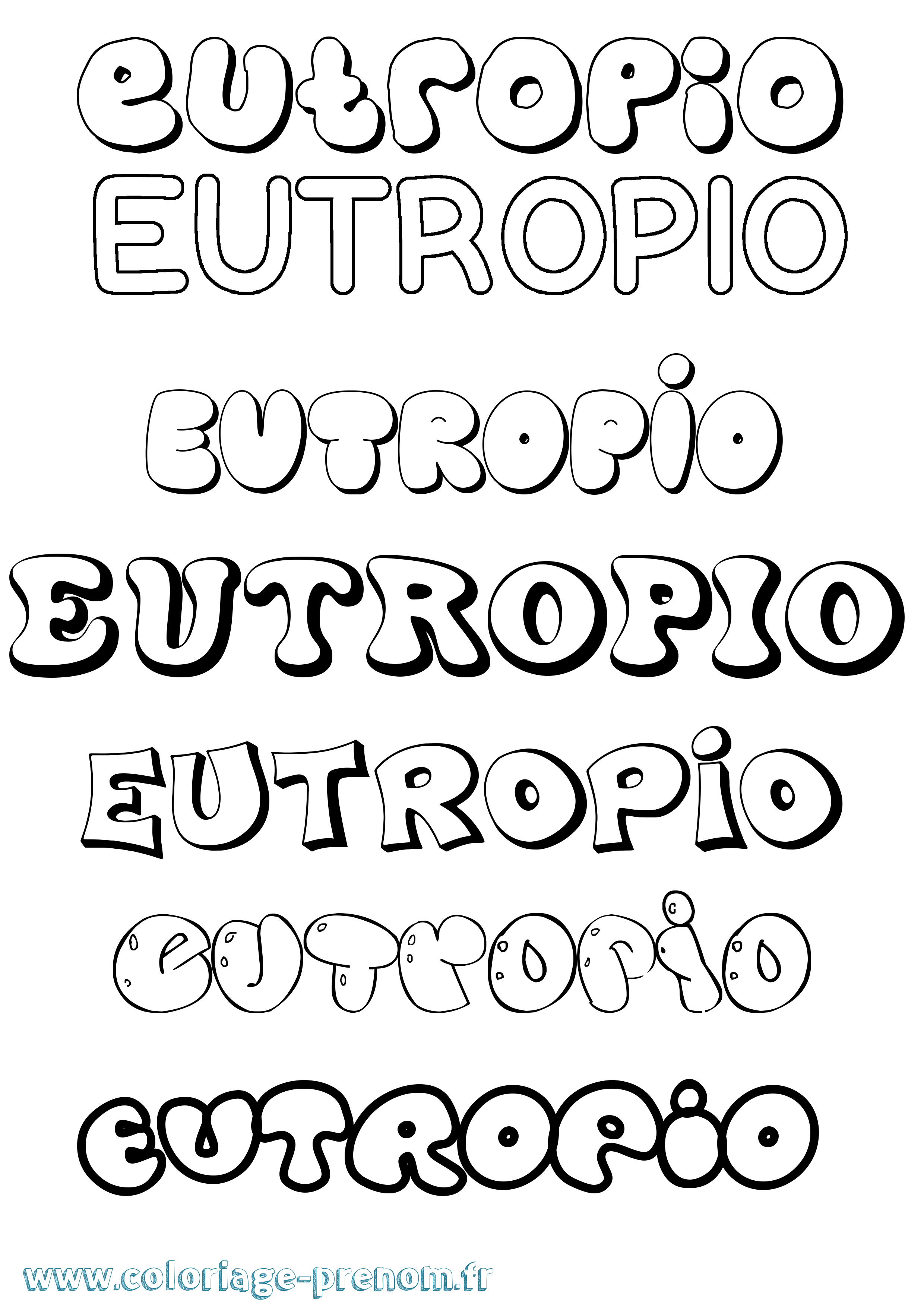 Coloriage Eutropio Bubble Coloriage prénom Eutropio Bubble
