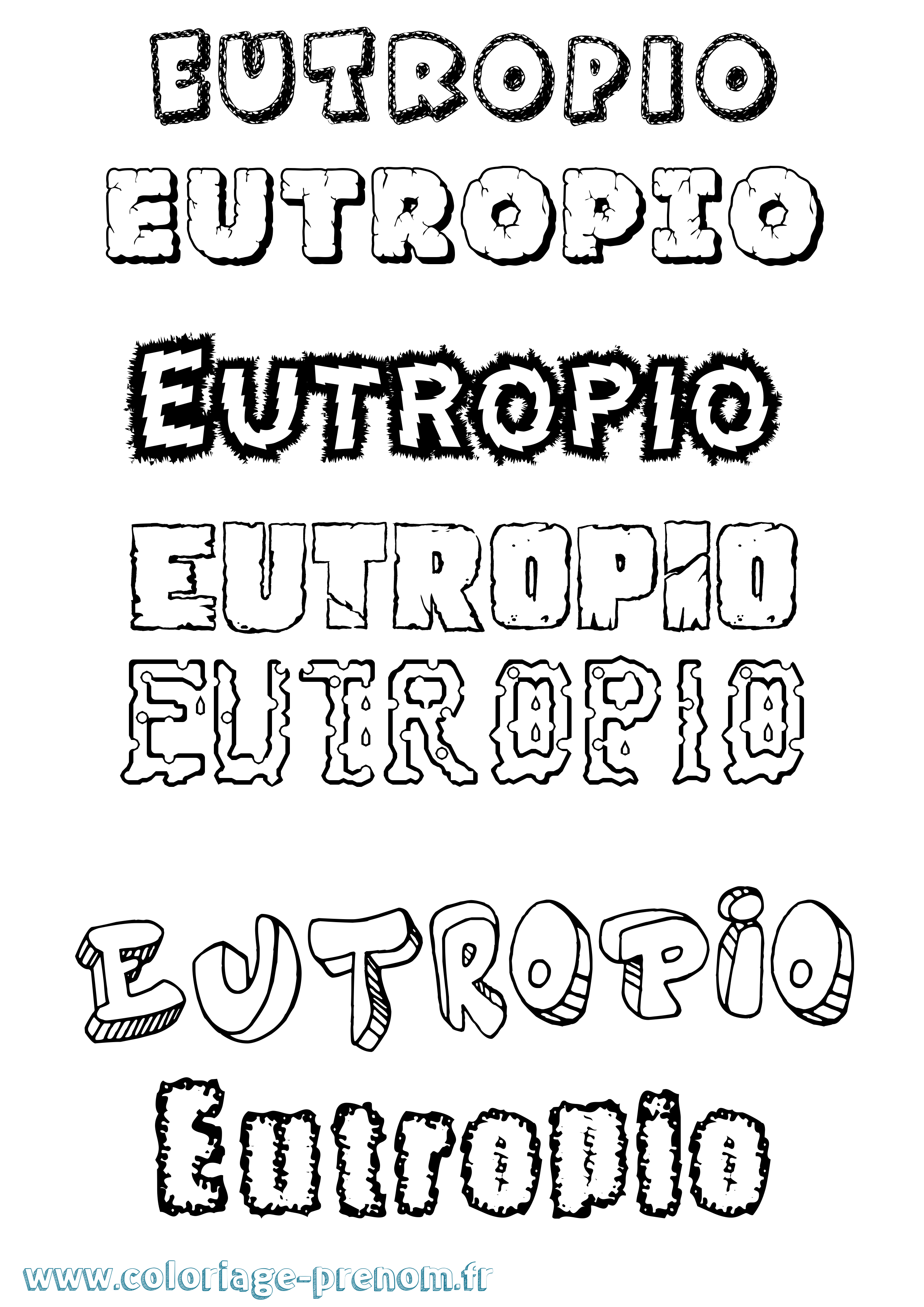 Coloriage Eutropio Destructuré Coloriage prénom Eutropio Destructuré