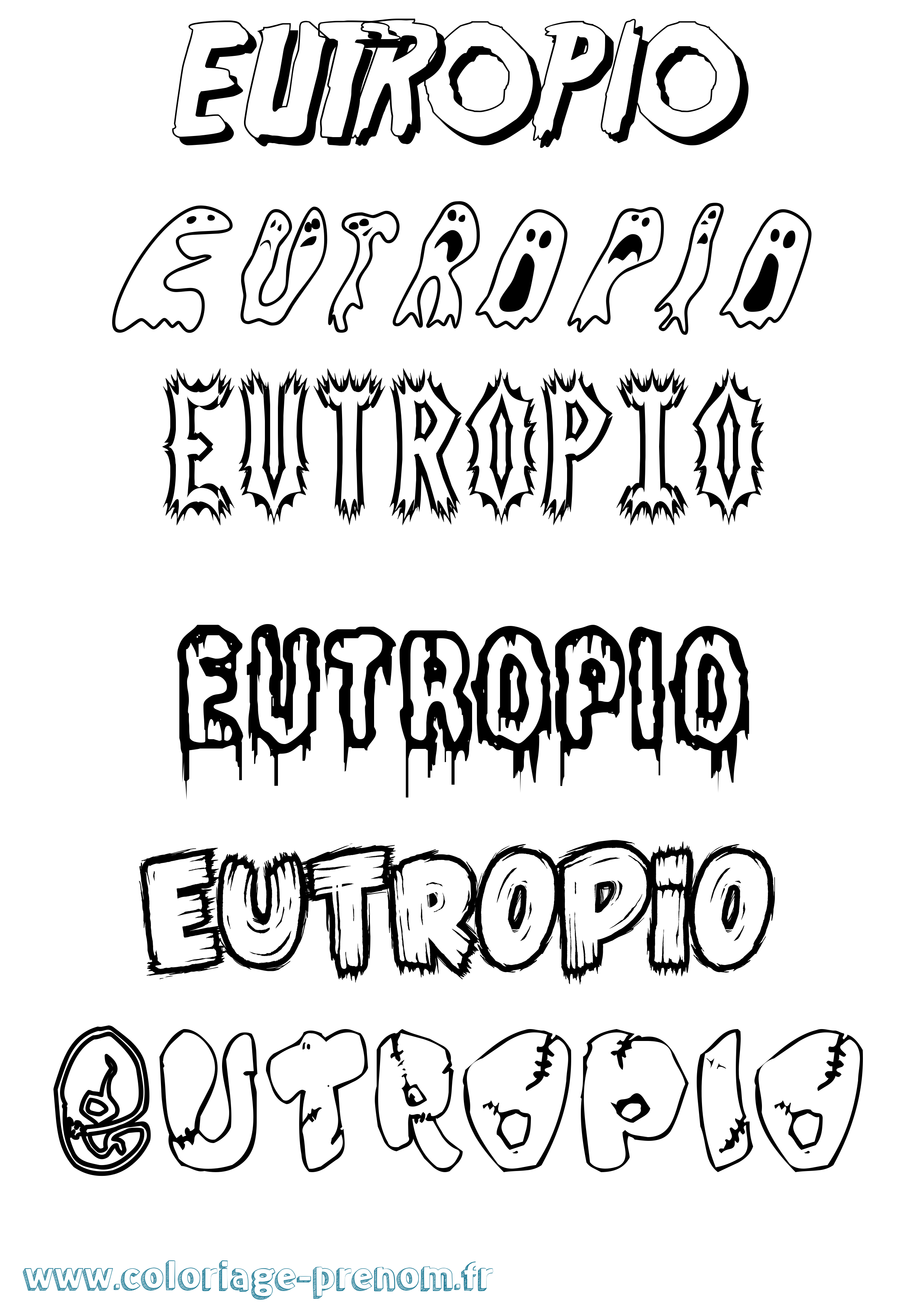 Coloriage Eutropio Frisson Coloriage prénom Eutropio Frisson