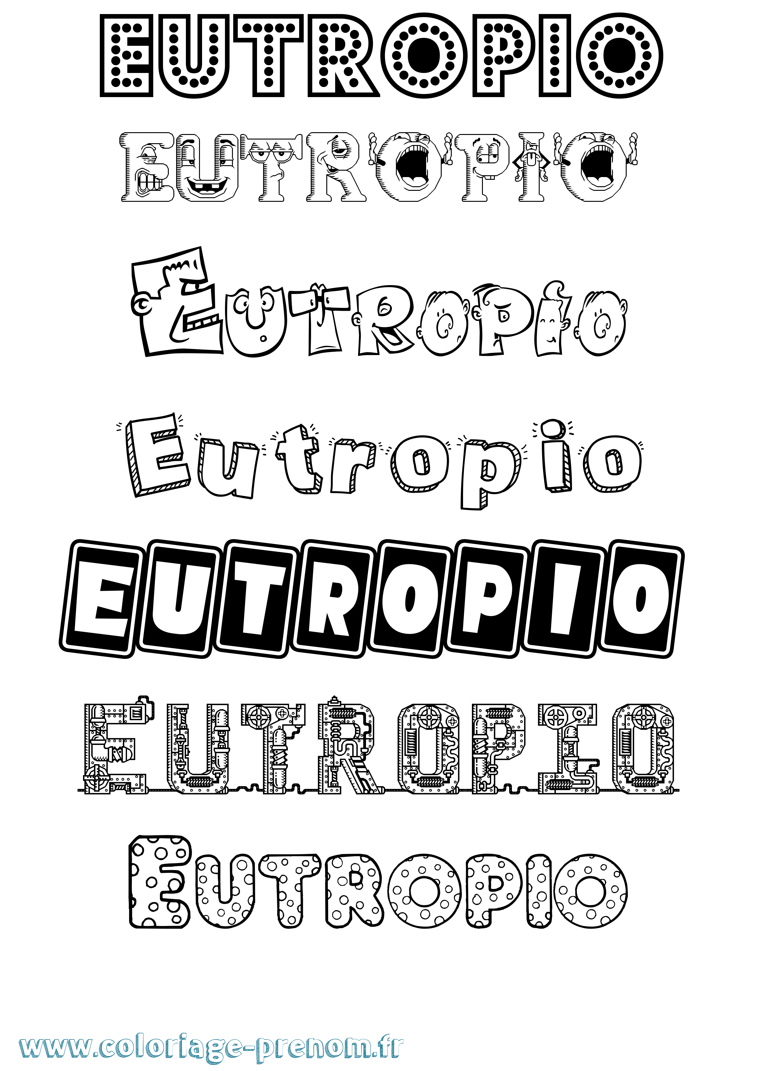 Coloriage Eutropio Fun Coloriage prénom Eutropio Fun