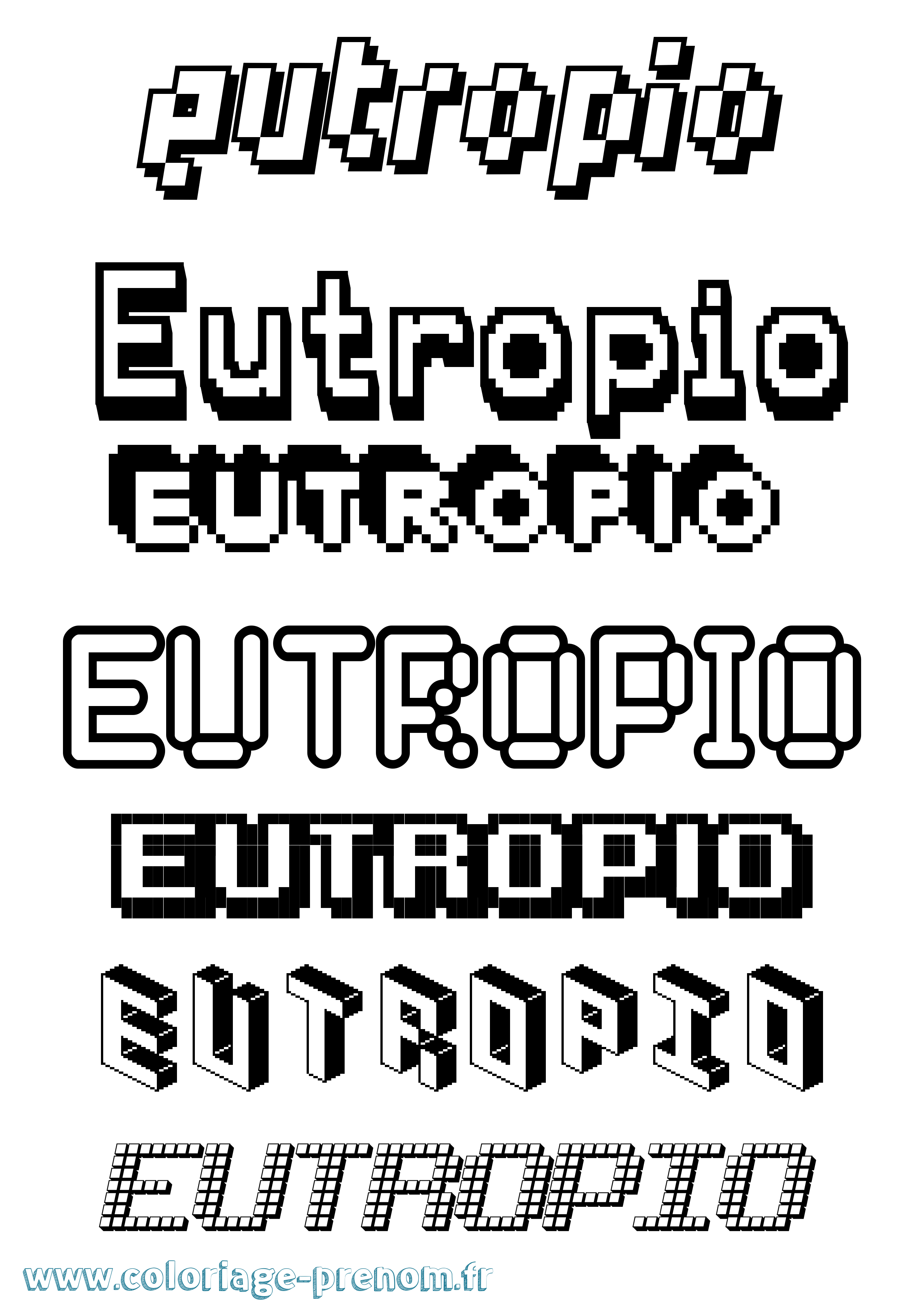Coloriage Eutropio Pixel Coloriage prénom Eutropio Pixel