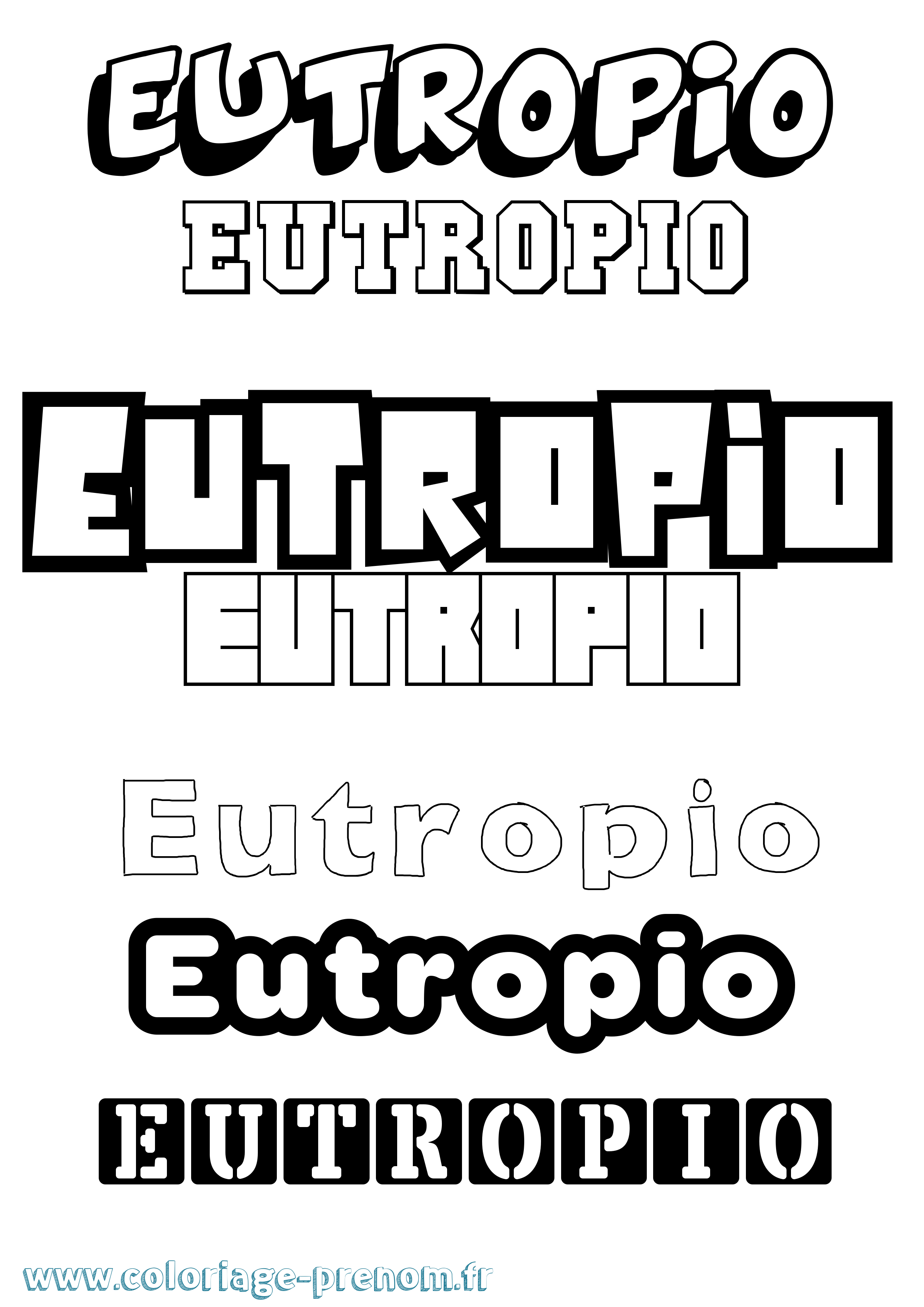 Coloriage Eutropio Simple Coloriage prénom Eutropio Simple