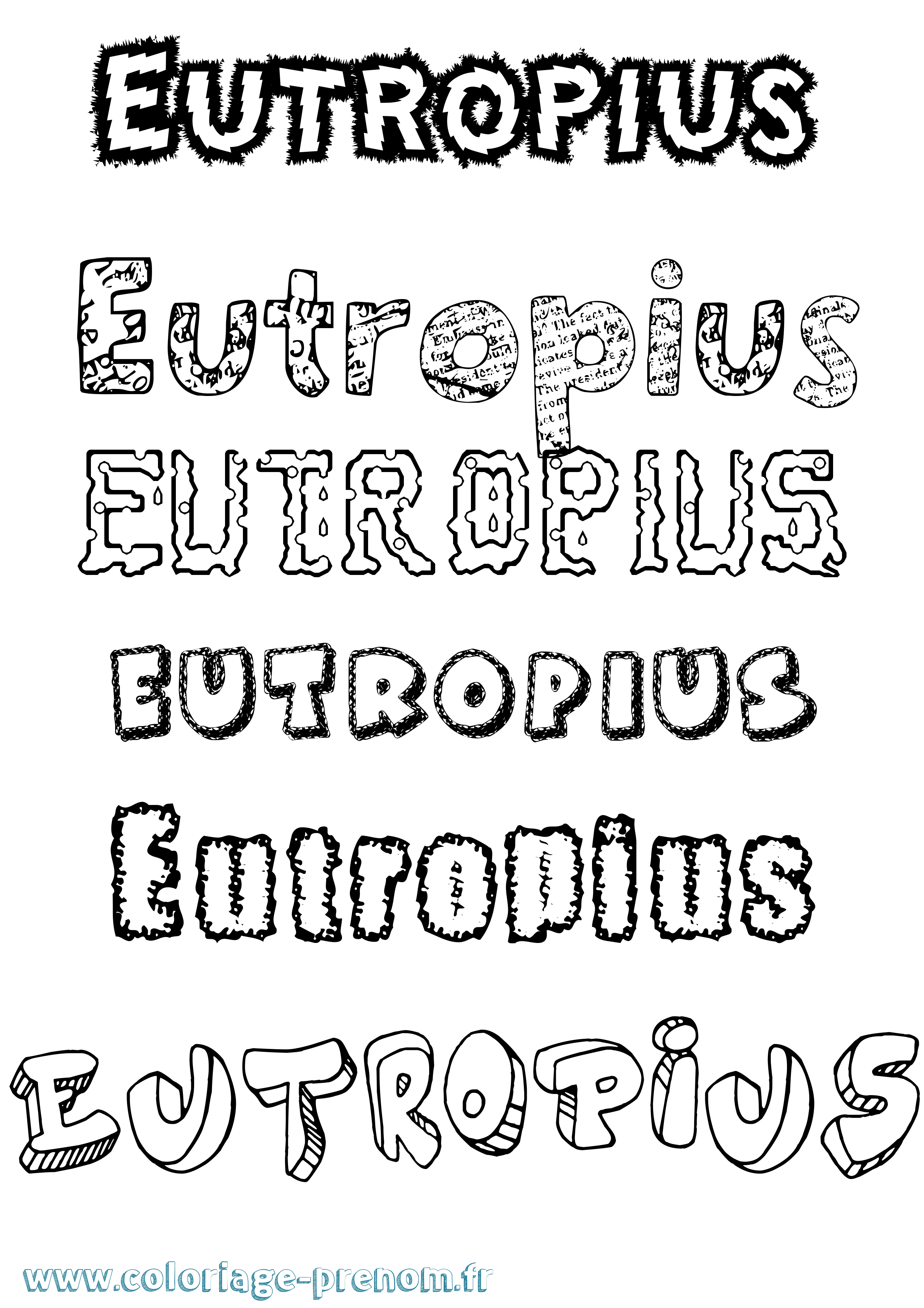 Coloriage Eutropius Destructuré Coloriage prénom Eutropius Destructuré