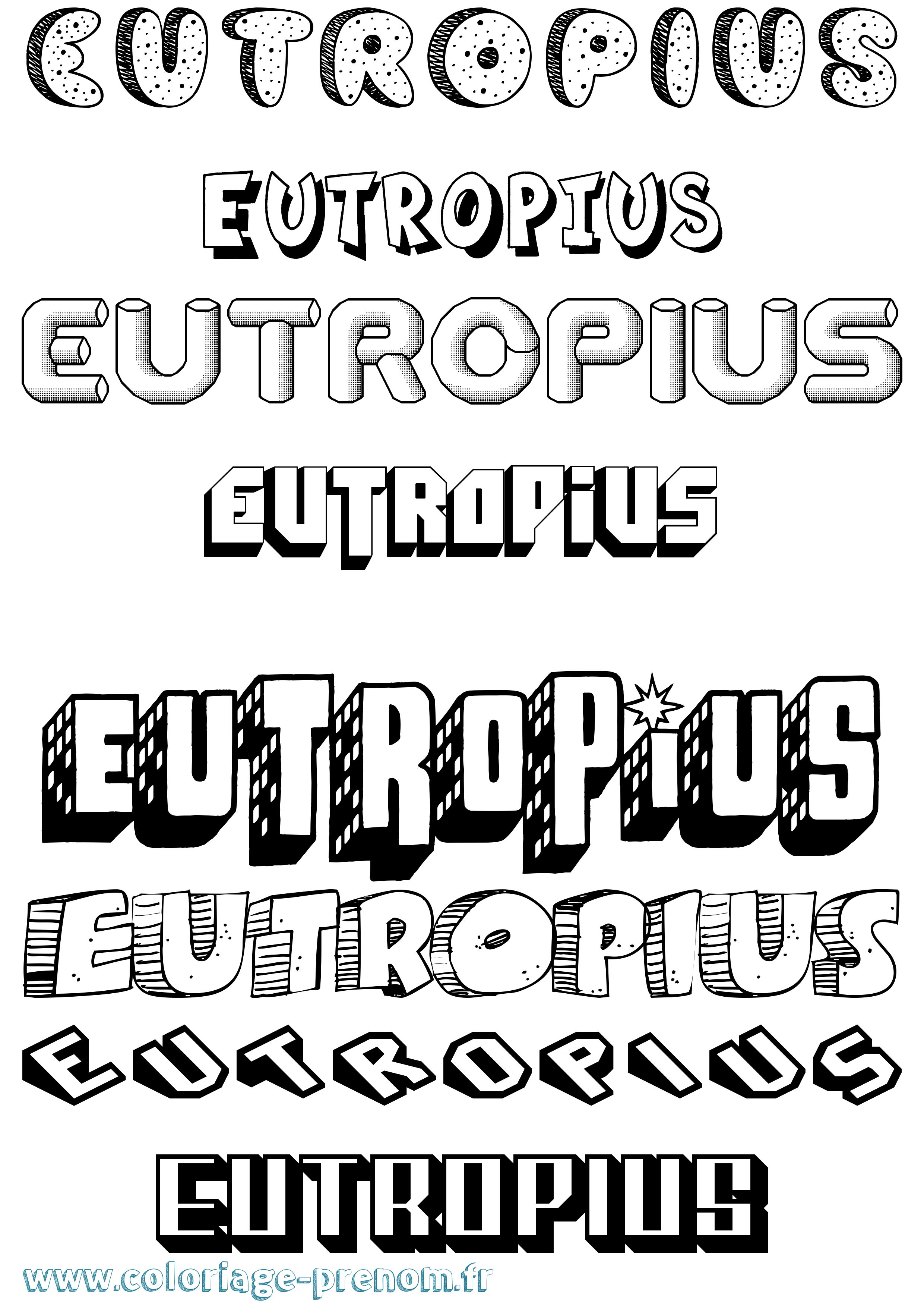 Coloriage Eutropius Effet 3D Coloriage prénom Eutropius Effet 3D