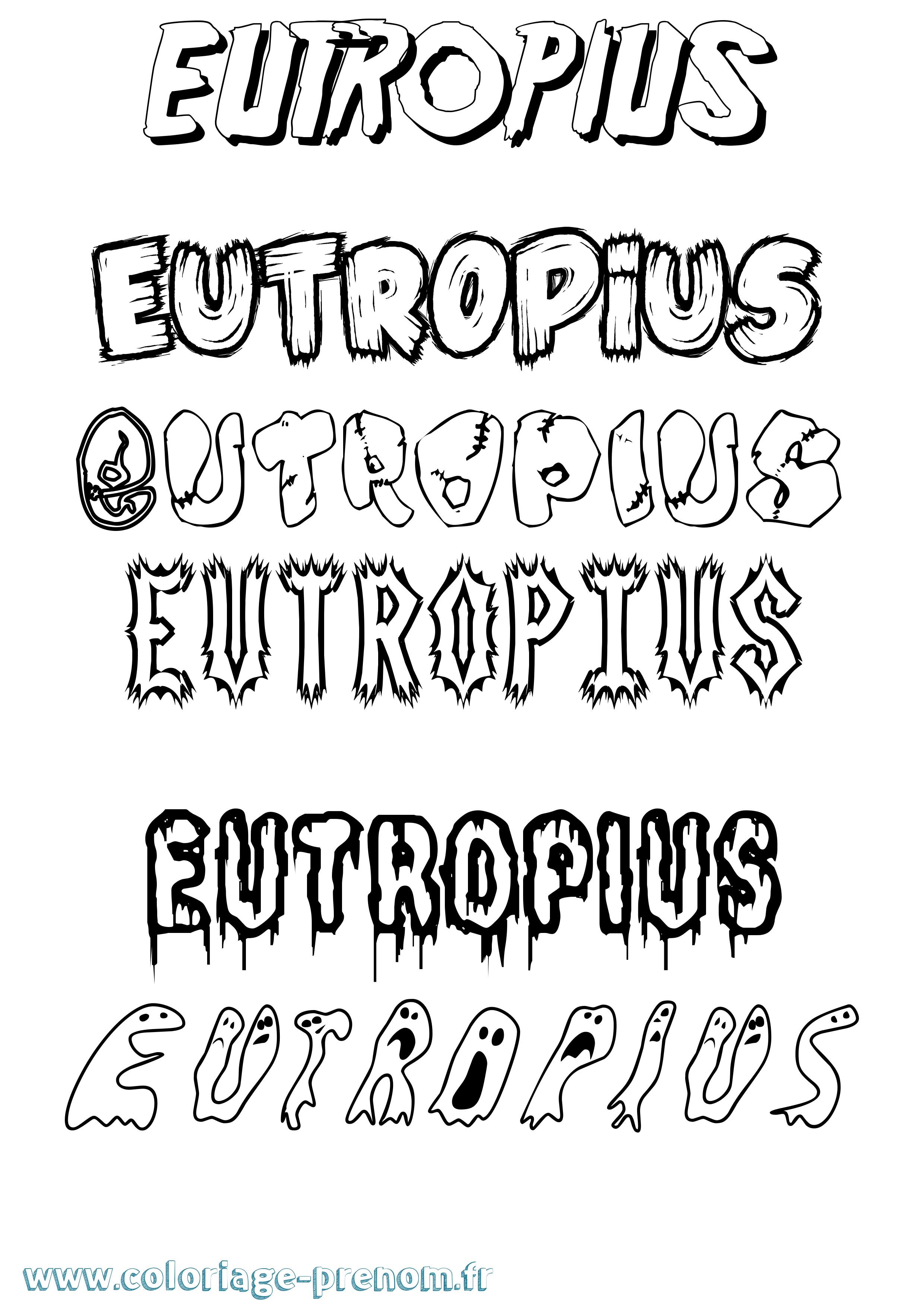 Coloriage Eutropius Frisson Coloriage prénom Eutropius Frisson