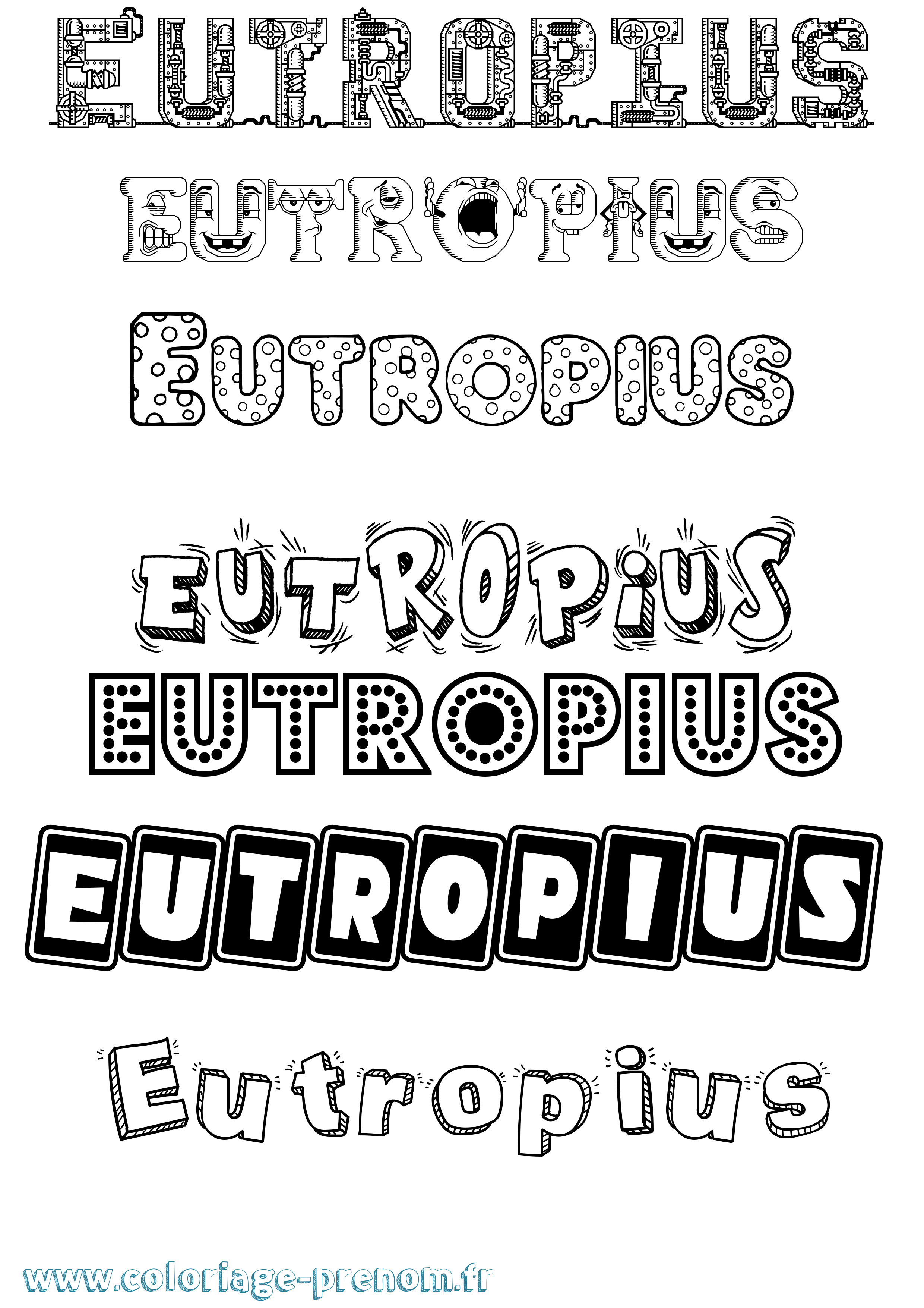 Coloriage Eutropius Fun Coloriage prénom Eutropius Fun