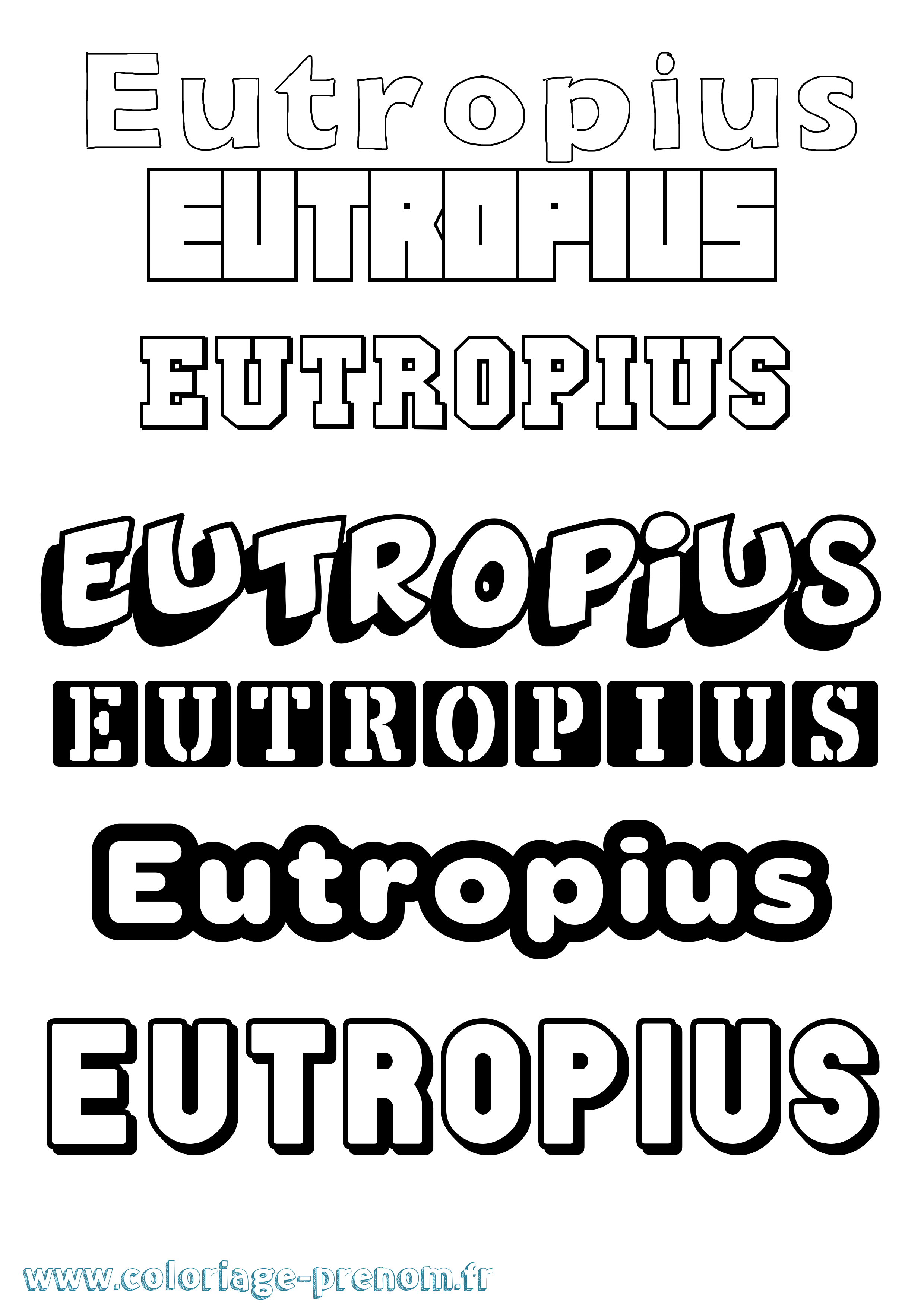 Coloriage Eutropius Simple Coloriage prénom Eutropius Simple