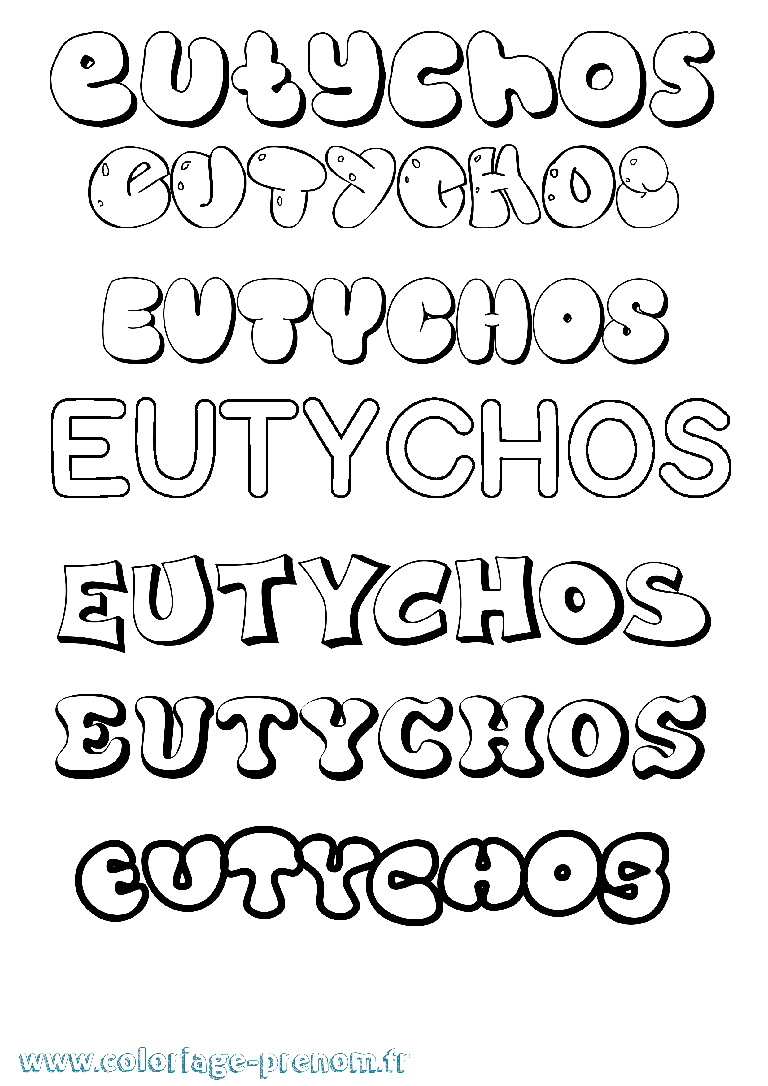 Coloriage Eutychos Bubble Coloriage prénom Eutychos Bubble