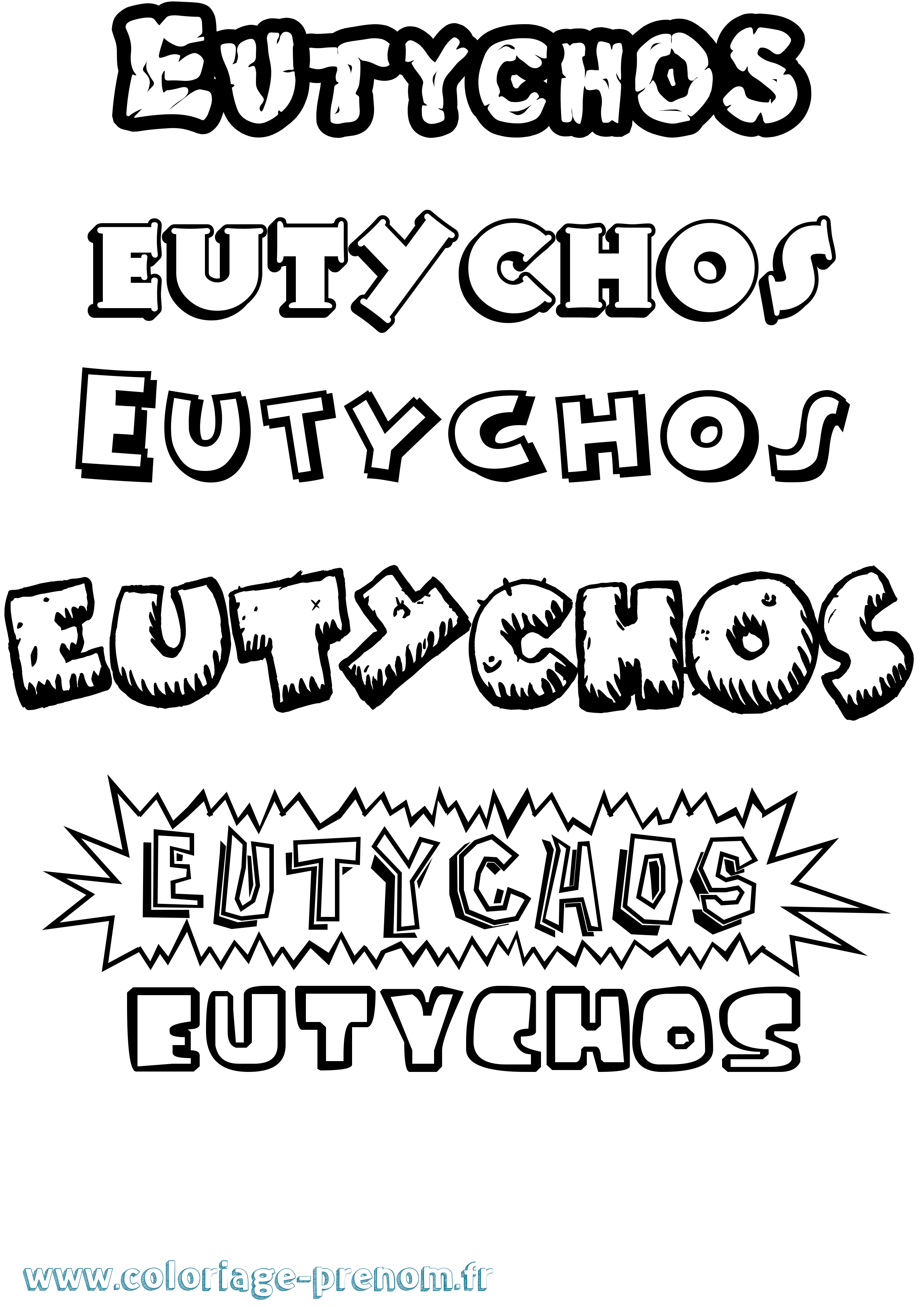 Coloriage Eutychos Dessin Animé Coloriage prénom Eutychos Dessin Animé