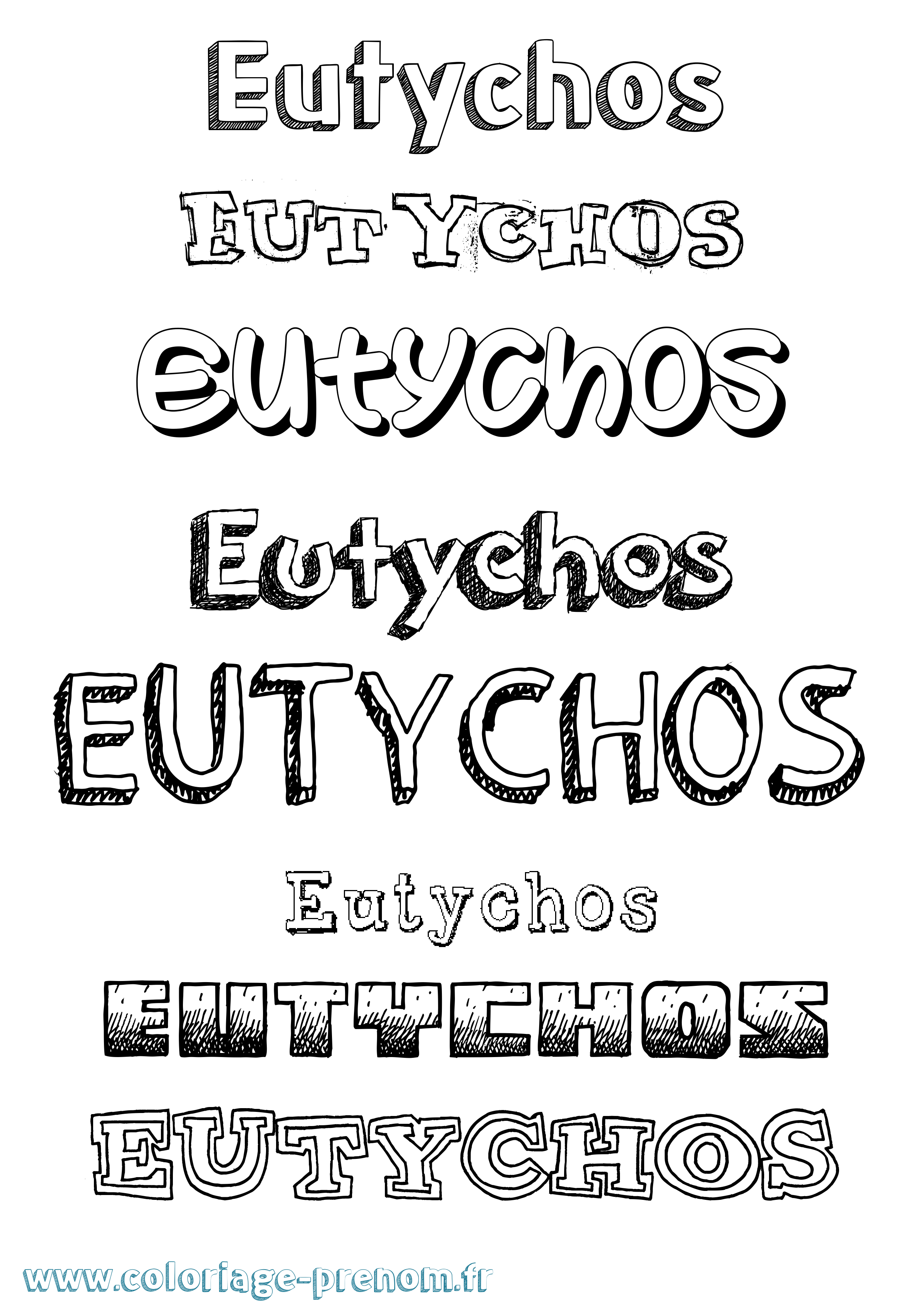 Coloriage Eutychos Dessiné Coloriage prénom Eutychos Dessiné