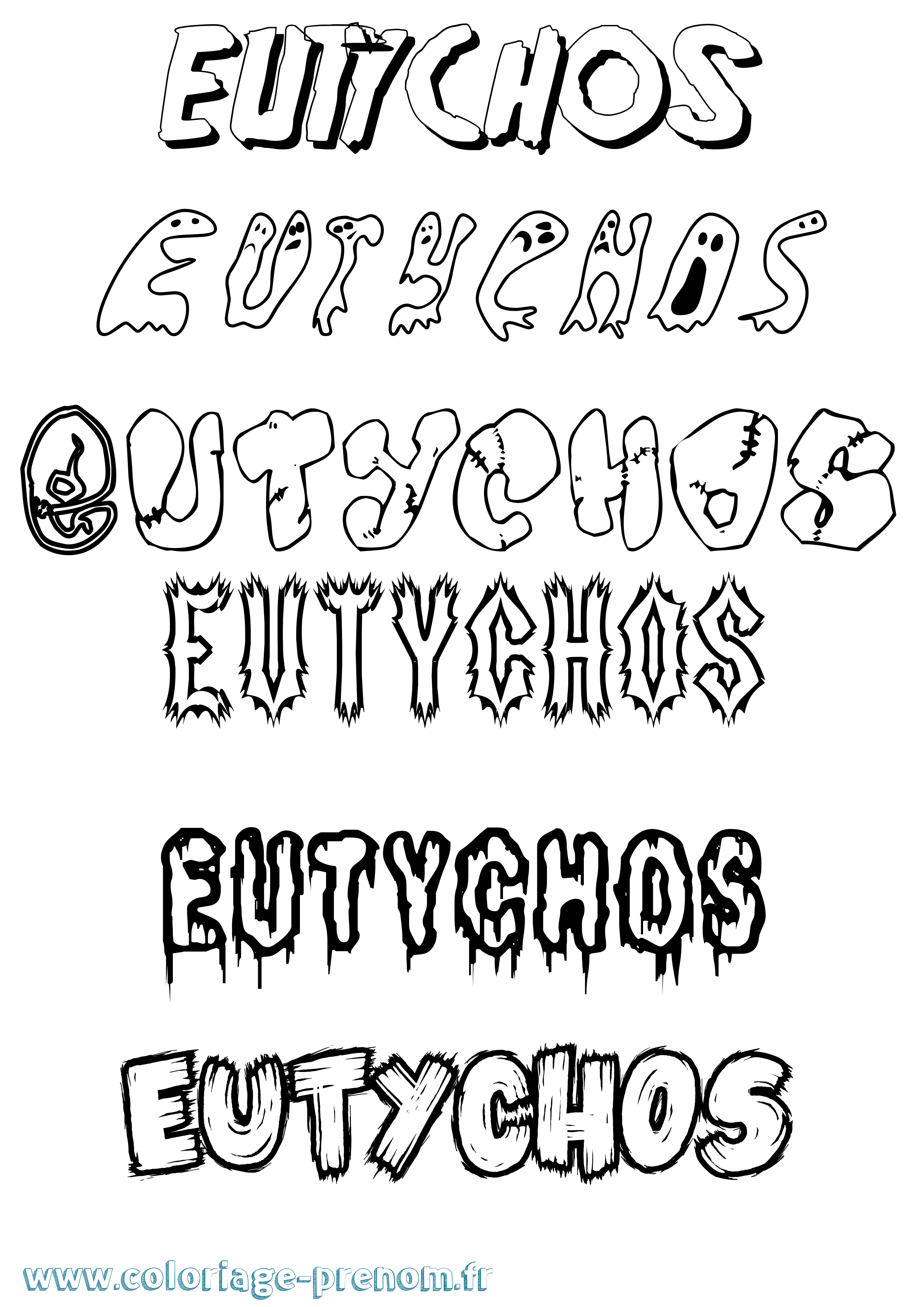 Coloriage Eutychos Frisson Coloriage prénom Eutychos Frisson