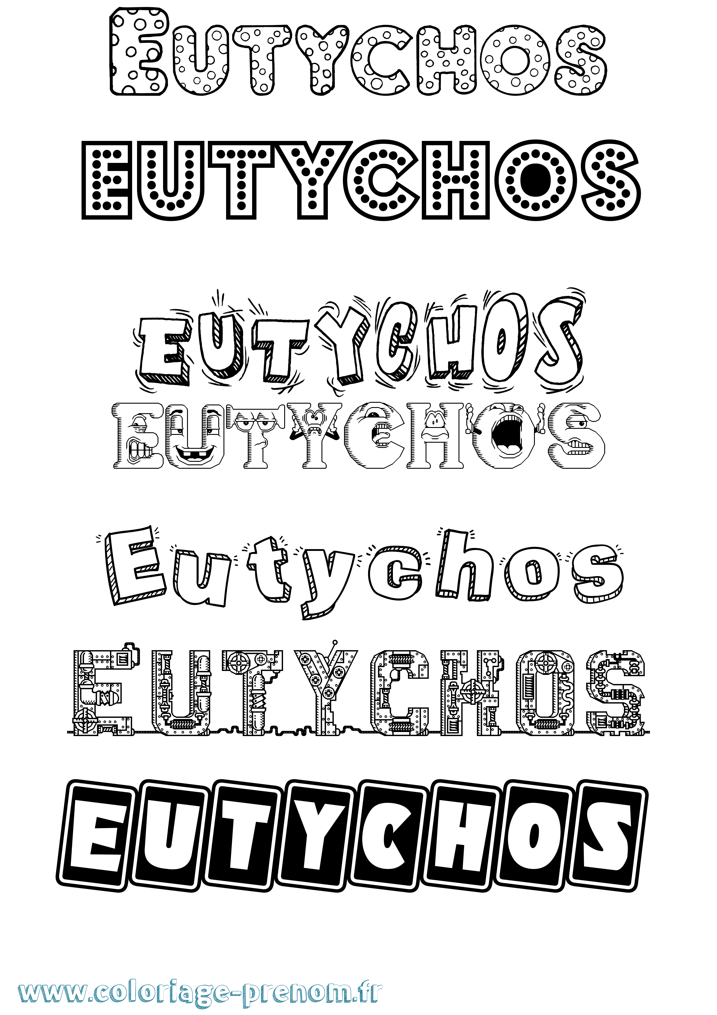 Coloriage Eutychos Fun Coloriage prénom Eutychos Fun