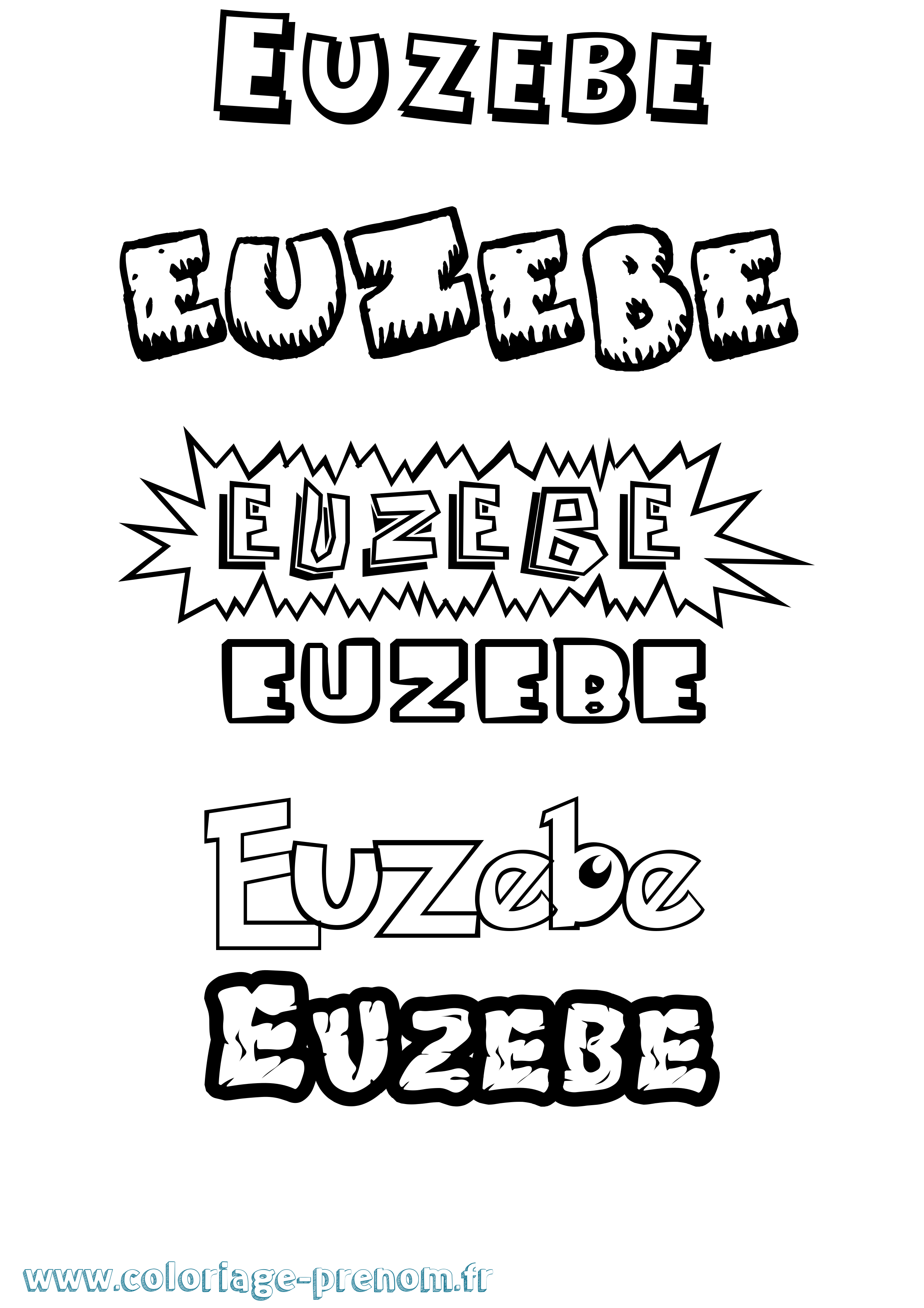Coloriage Euzebe Dessin Animé Coloriage prénom Euzebe Dessin Animé