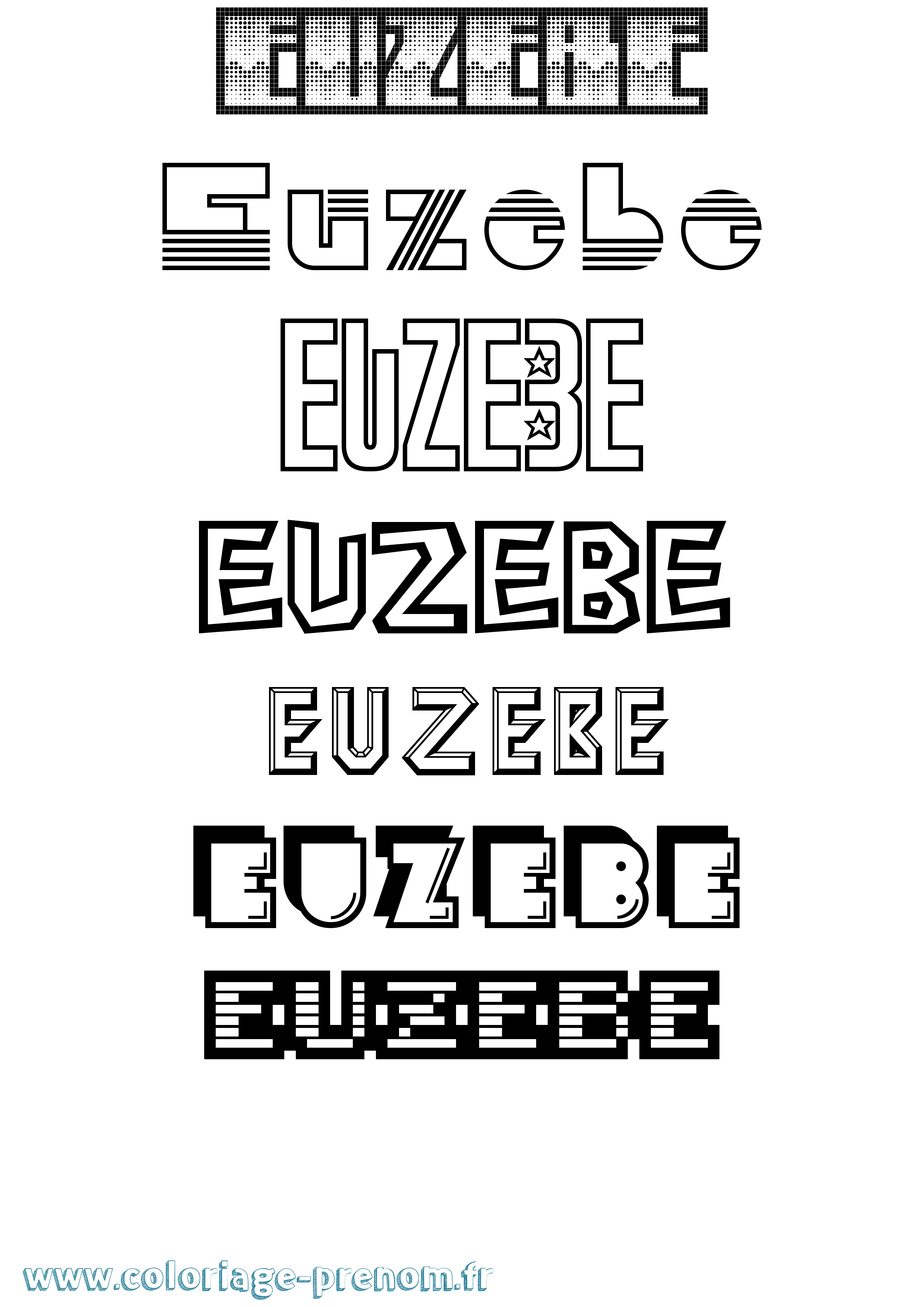 Coloriage Euzebe Jeux Vidéos Coloriage prénom Euzebe Jeux Vidéos
