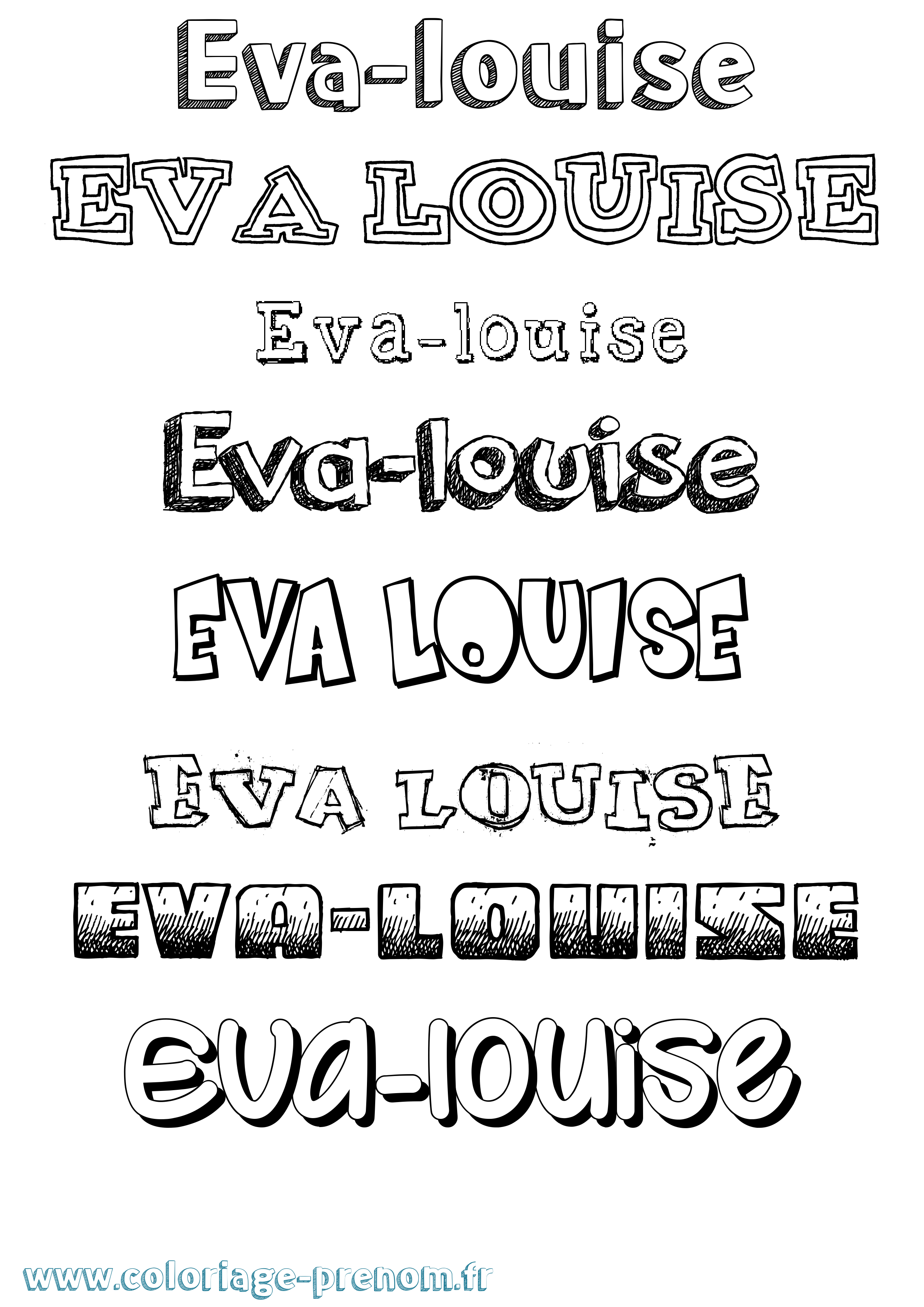 Coloriage Eva-Louise Dessiné Coloriage prénom Eva-Louise Dessiné