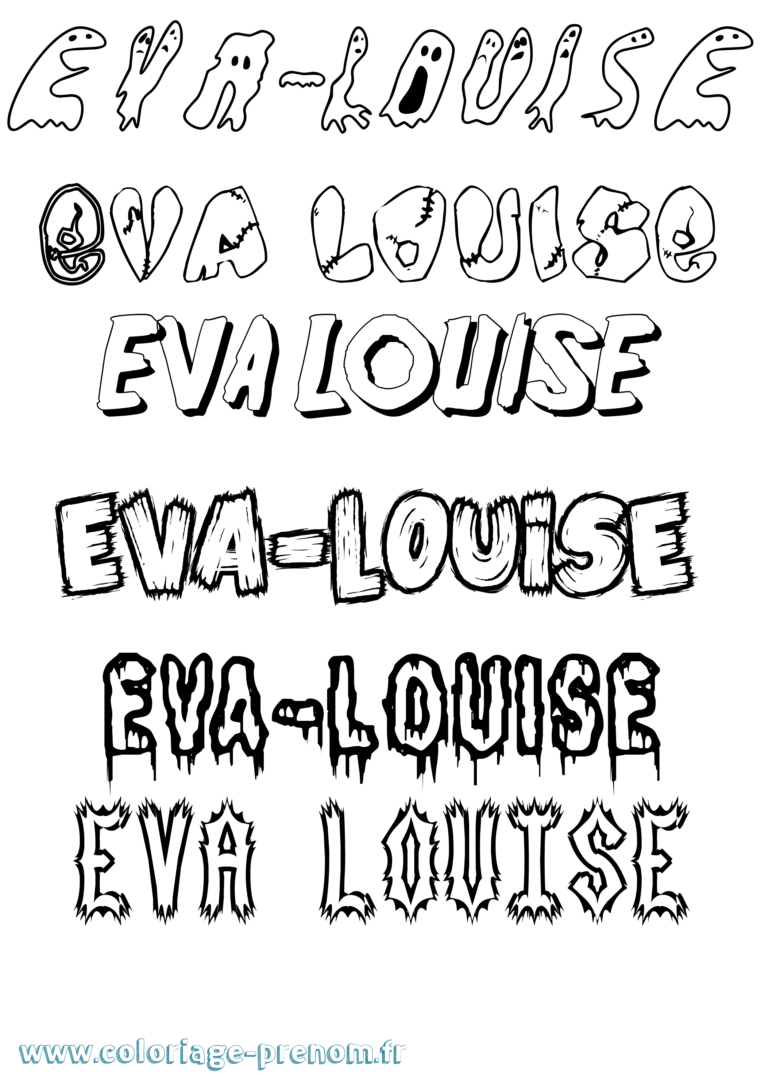 Coloriage Eva-Louise Frisson Coloriage prénom Eva-Louise Frisson