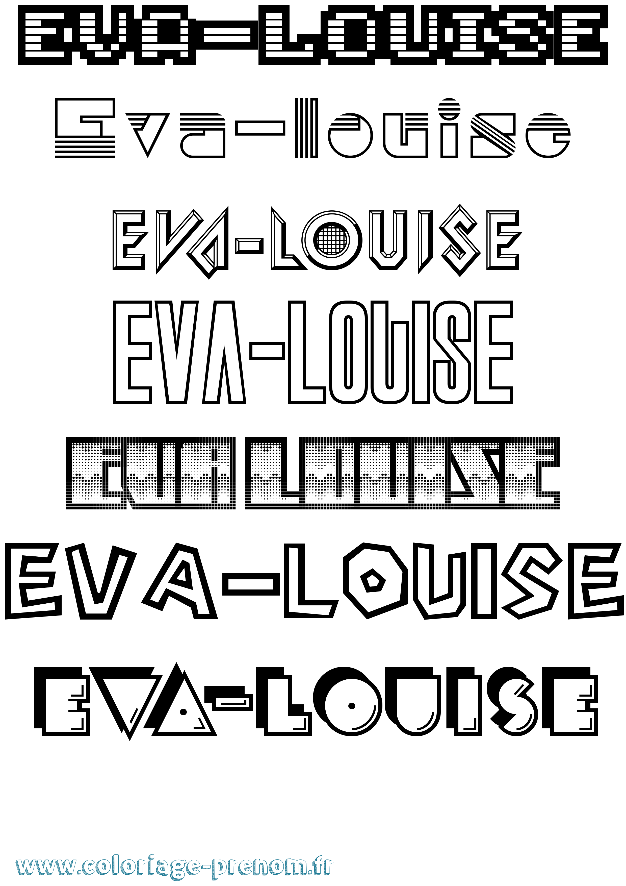 Coloriage Eva-Louise Jeux Vidéos Coloriage prénom Eva-Louise Jeux Vidéos