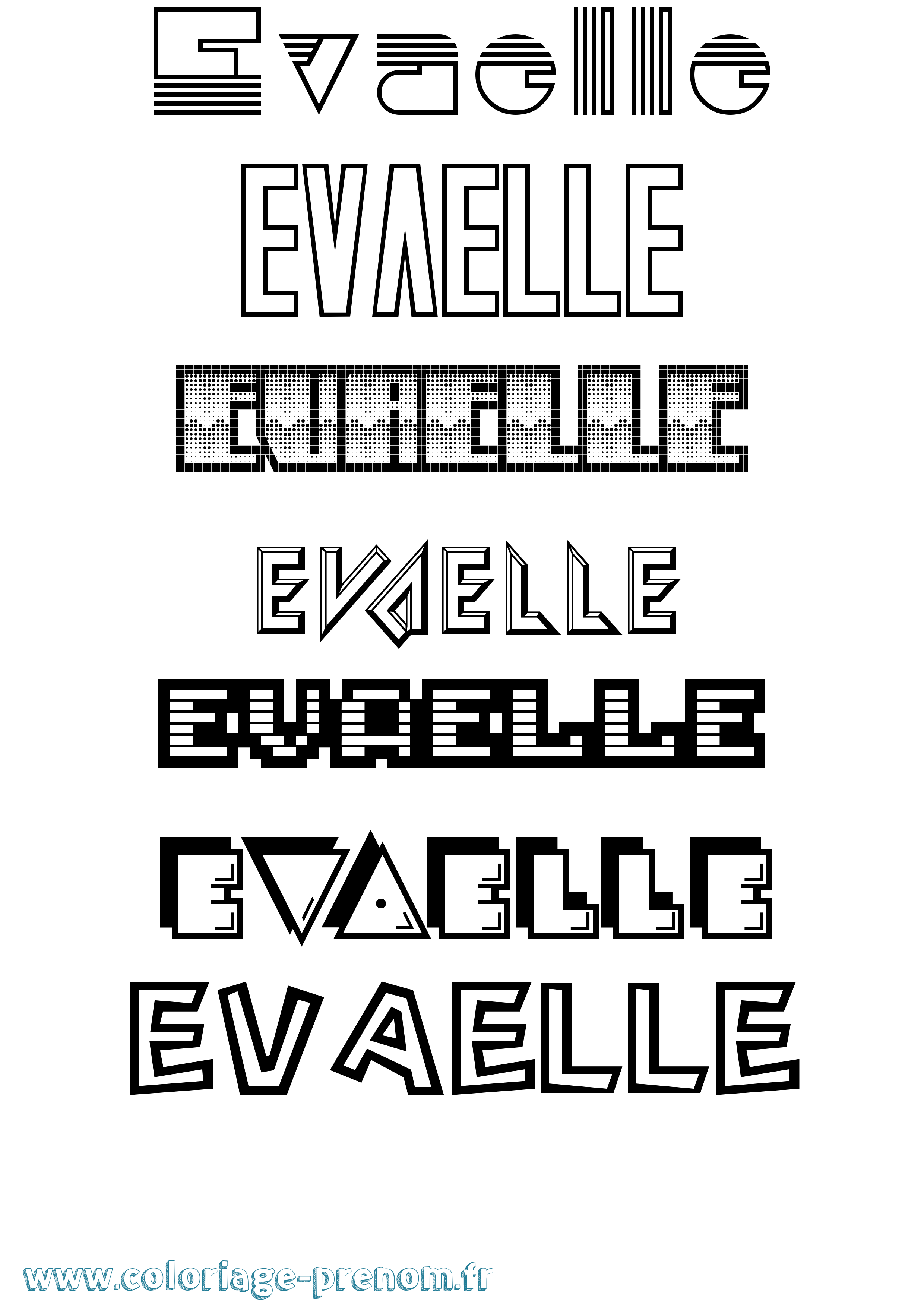 Coloriage Evaelle Jeux Vidéos Coloriage prénom Evaelle Jeux Vidéos
