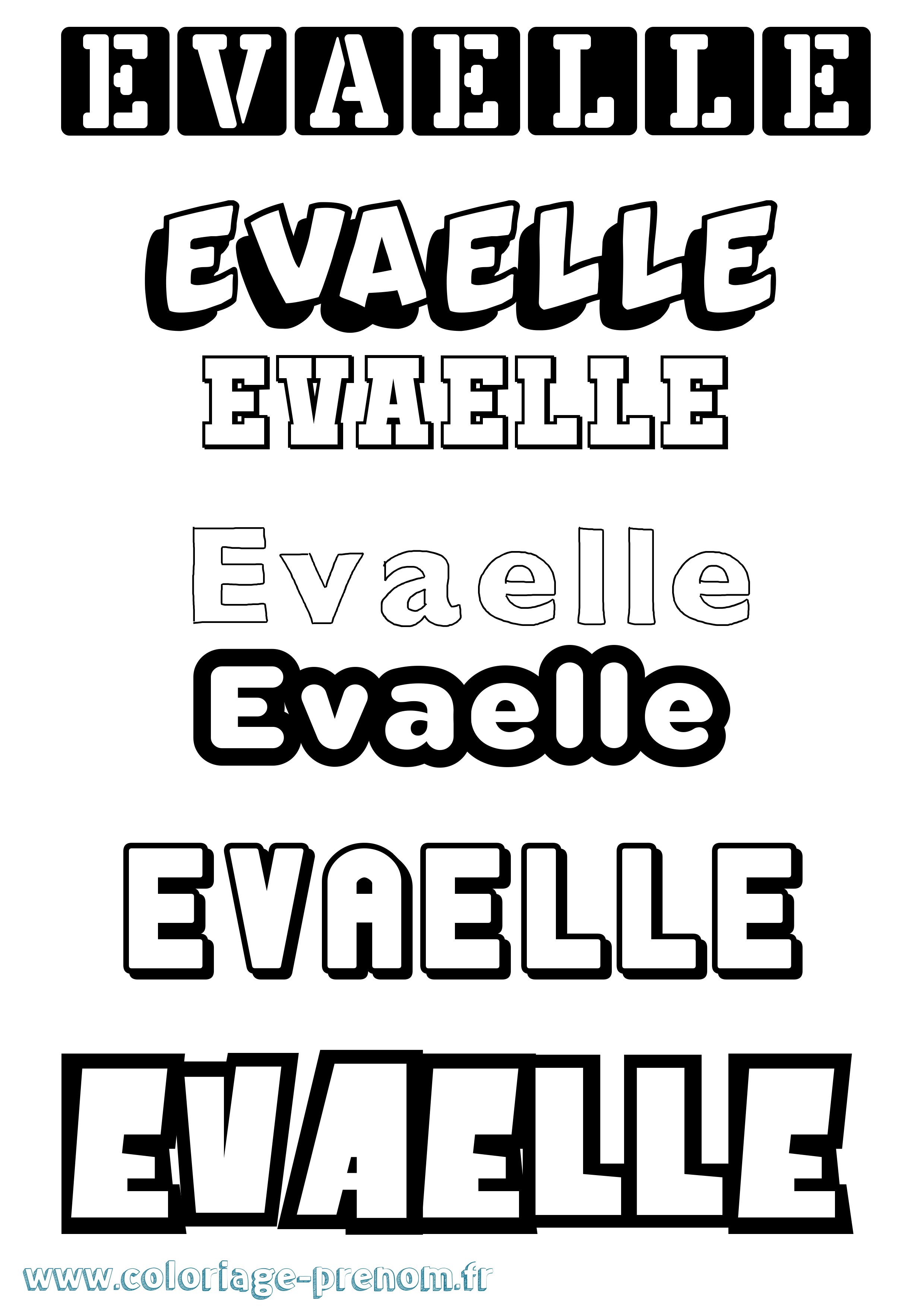 Coloriage Evaelle Simple Coloriage prénom Evaelle Simple