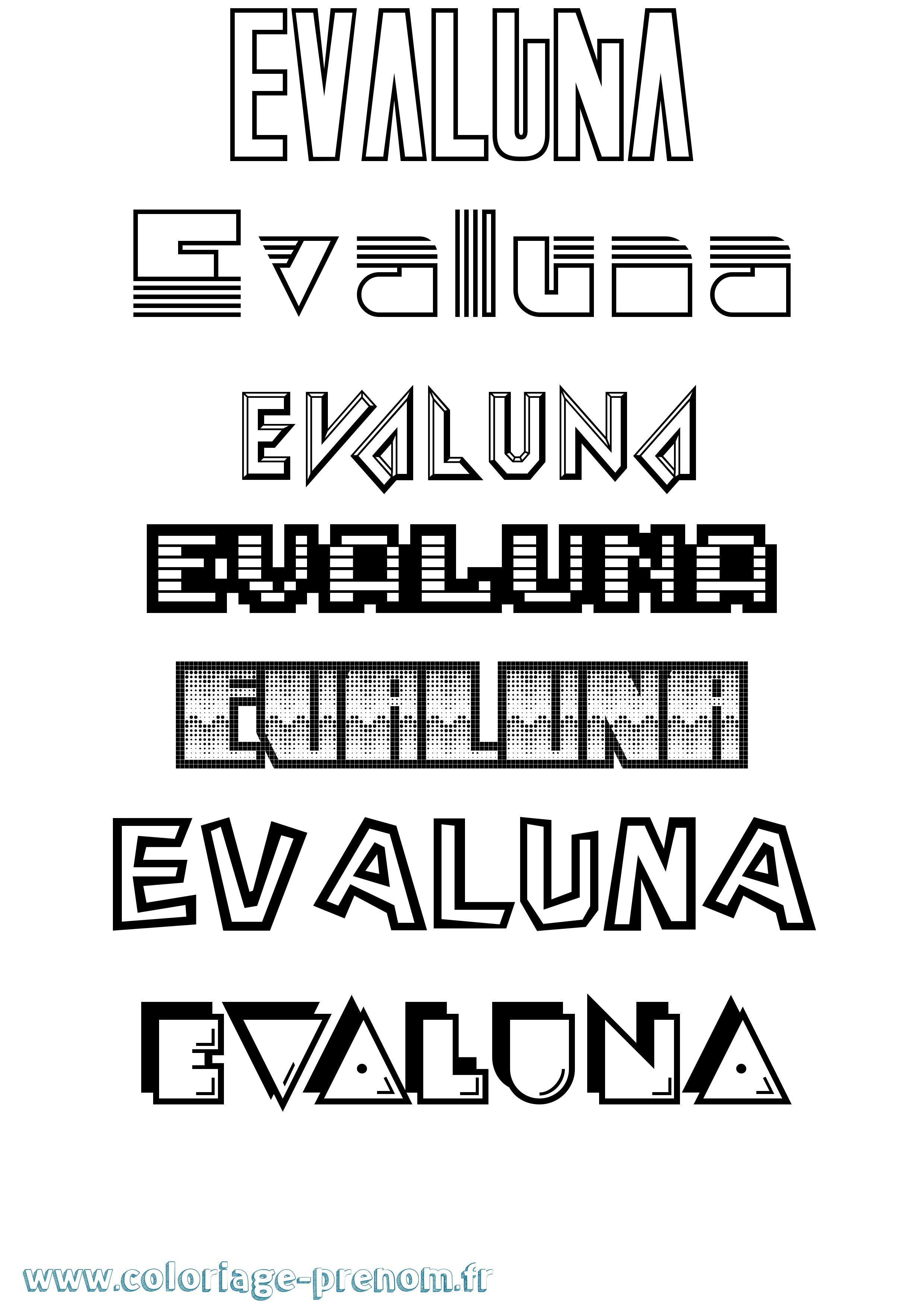 Coloriage Evaluna Jeux Vidéos Coloriage prénom Evaluna Jeux Vidéos