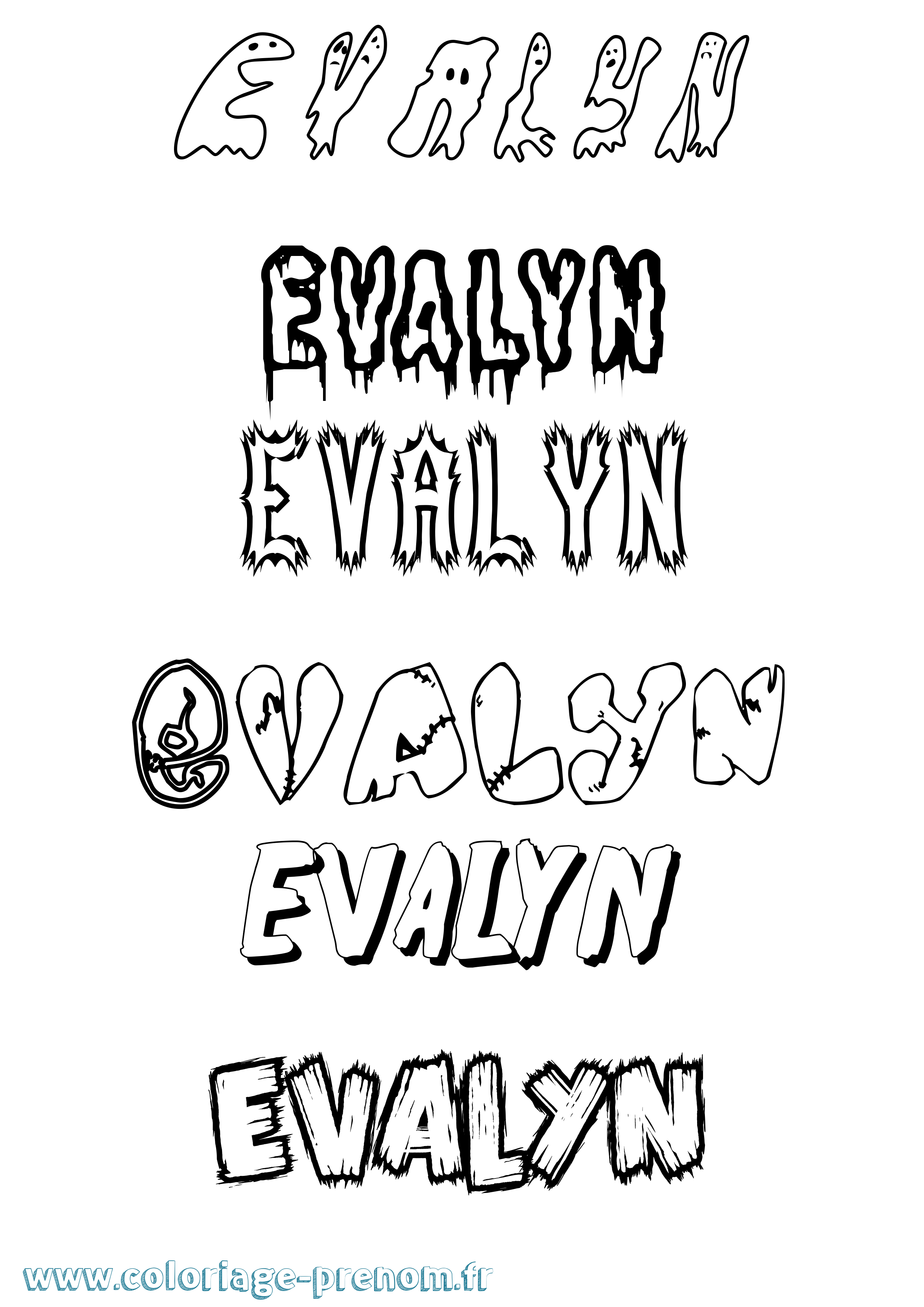 Coloriage Evalyn Frisson Coloriage prénom Evalyn Frisson