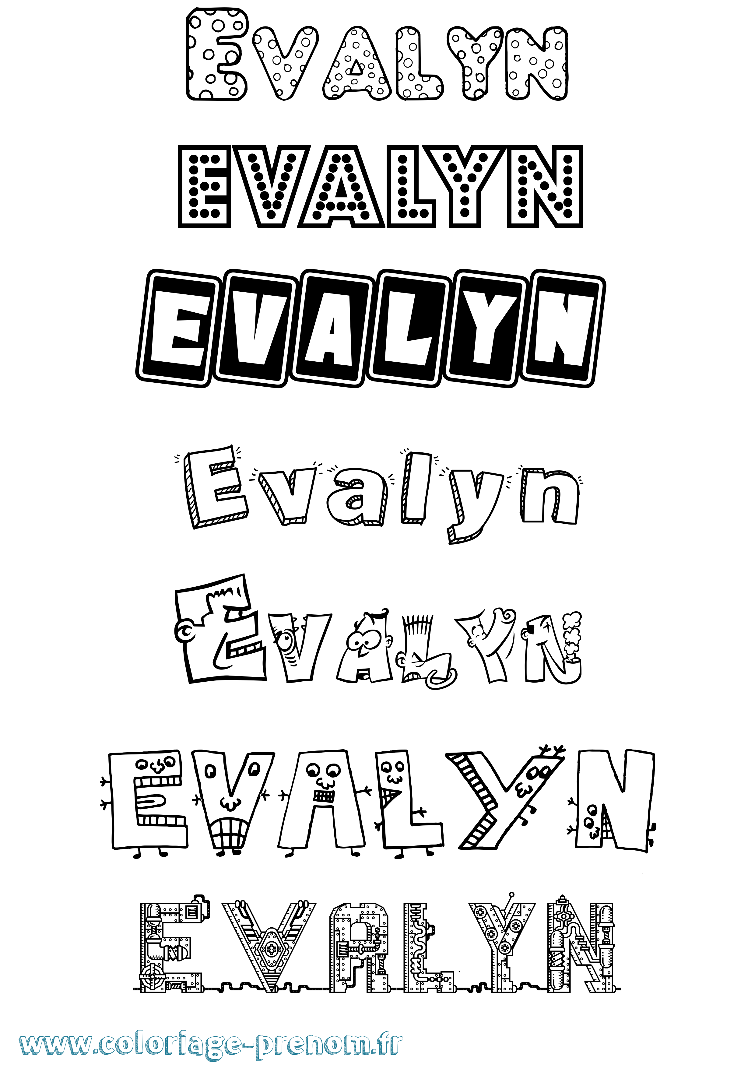 Coloriage Evalyn Fun Coloriage prénom Evalyn Fun