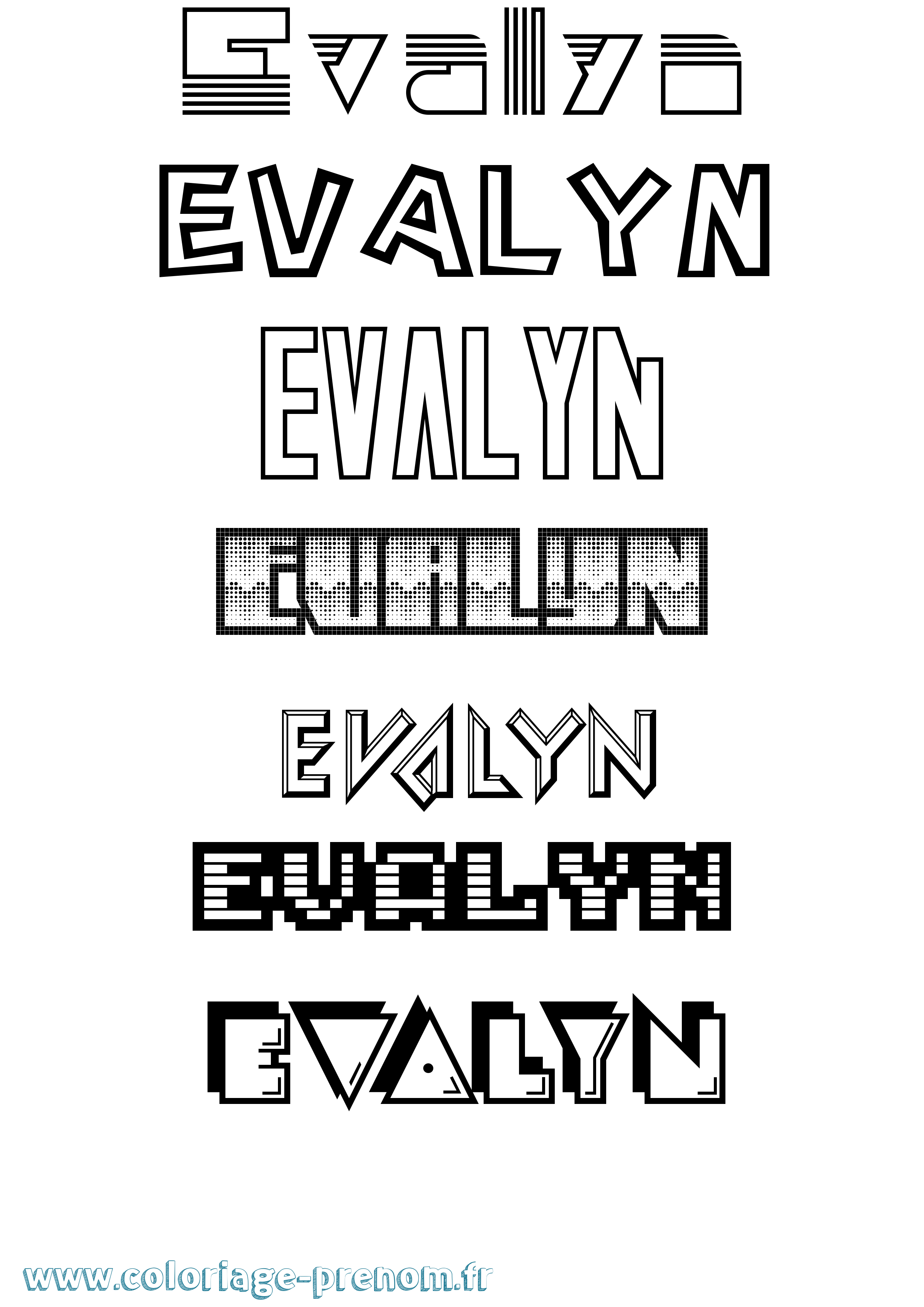 Coloriage Evalyn Jeux Vidéos Coloriage prénom Evalyn Jeux Vidéos