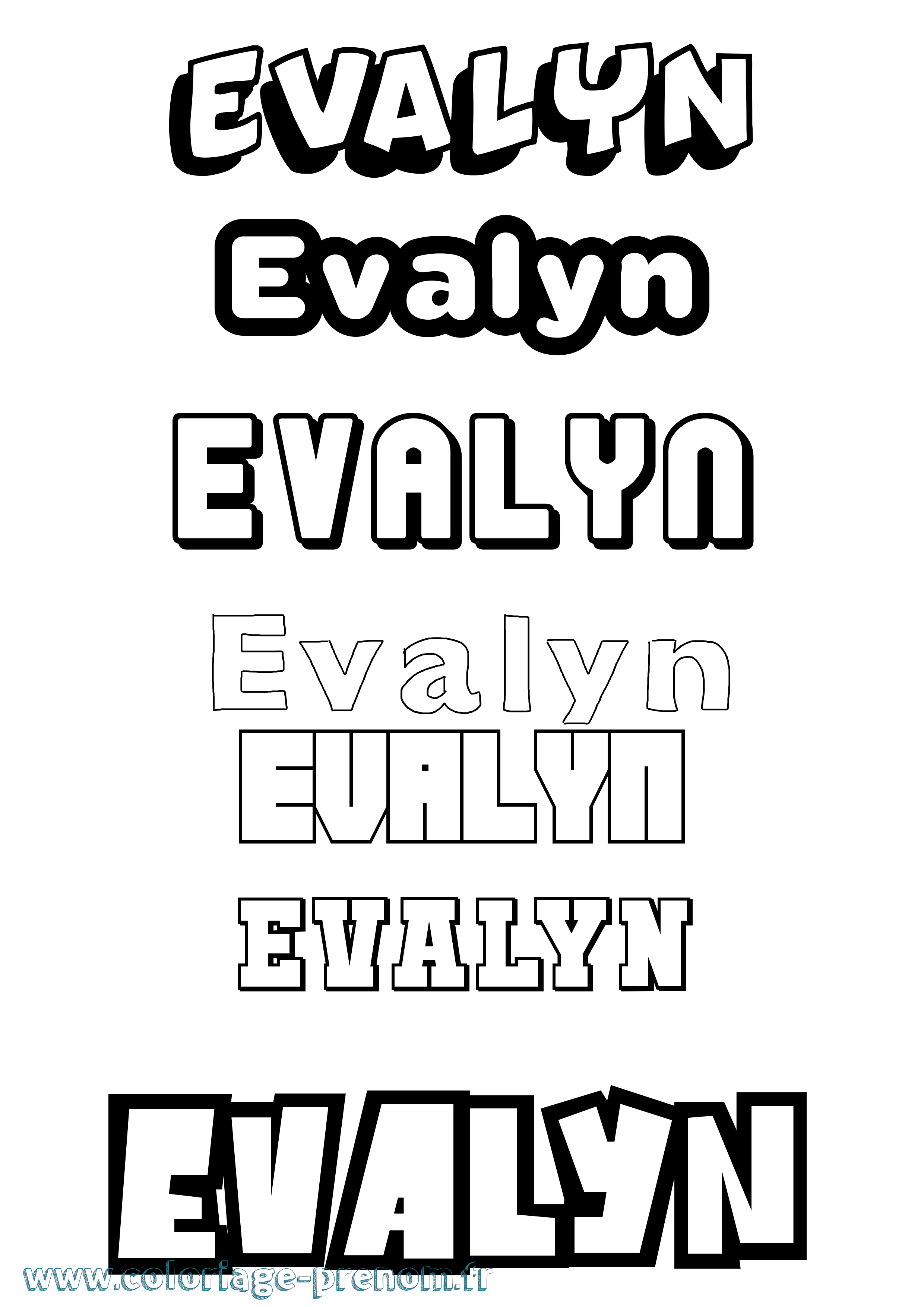 Coloriage Evalyn Simple Coloriage prénom Evalyn Simple