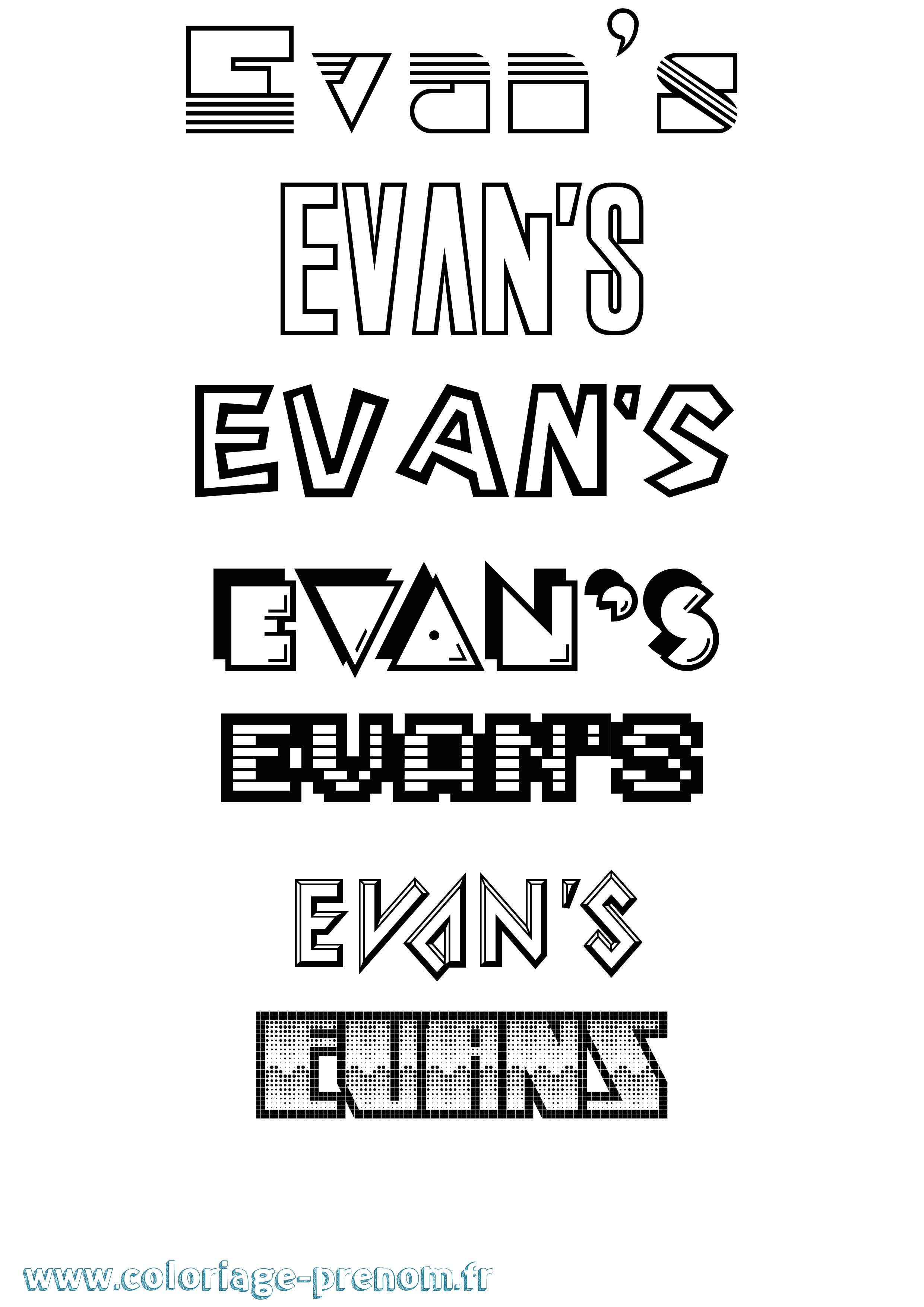 Coloriage Evan'S Jeux Vidéos Coloriage prénom Evan'S Jeux Vidéos