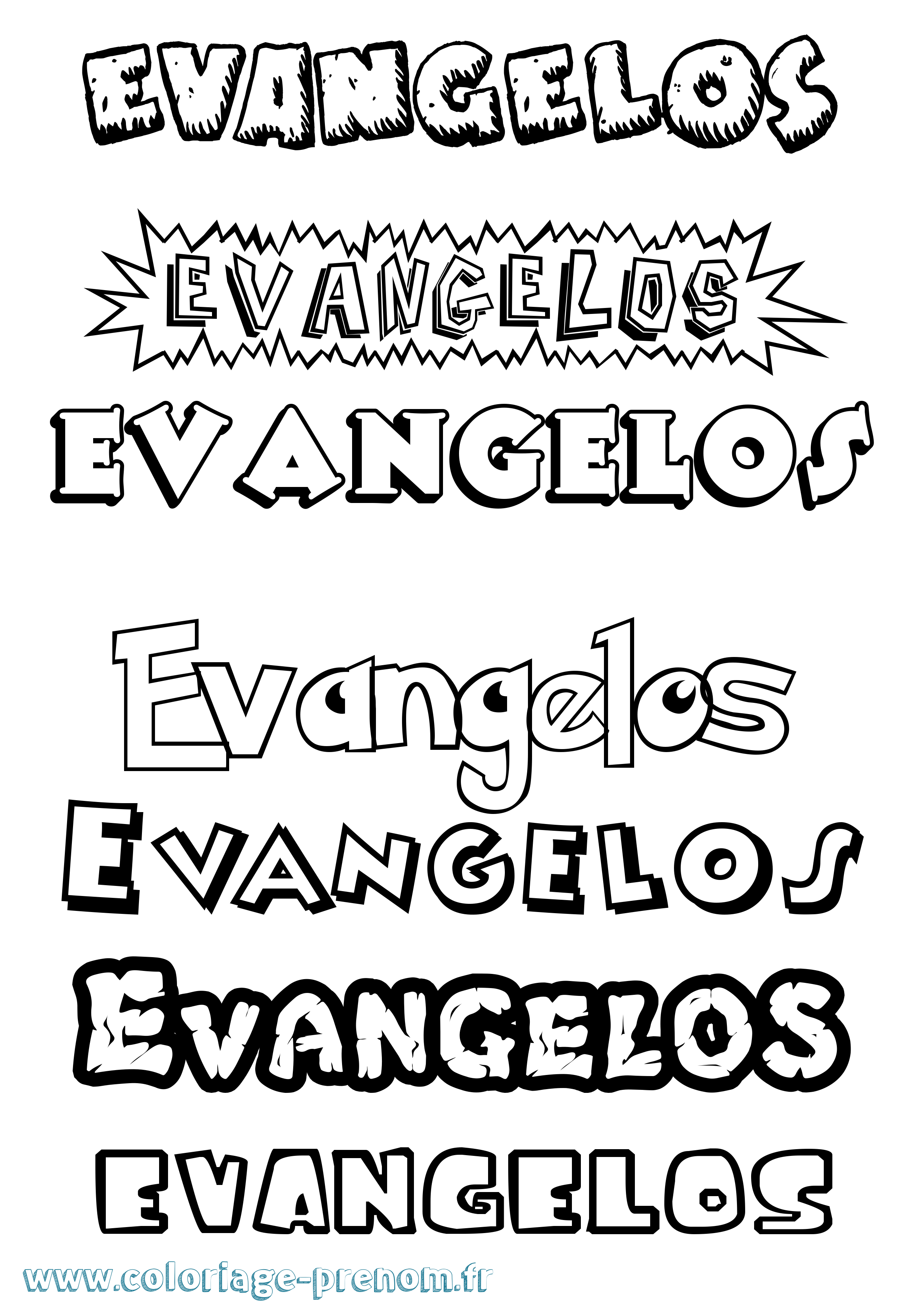 Coloriage Evangelos Dessin Animé Coloriage prénom Evangelos Dessin Animé