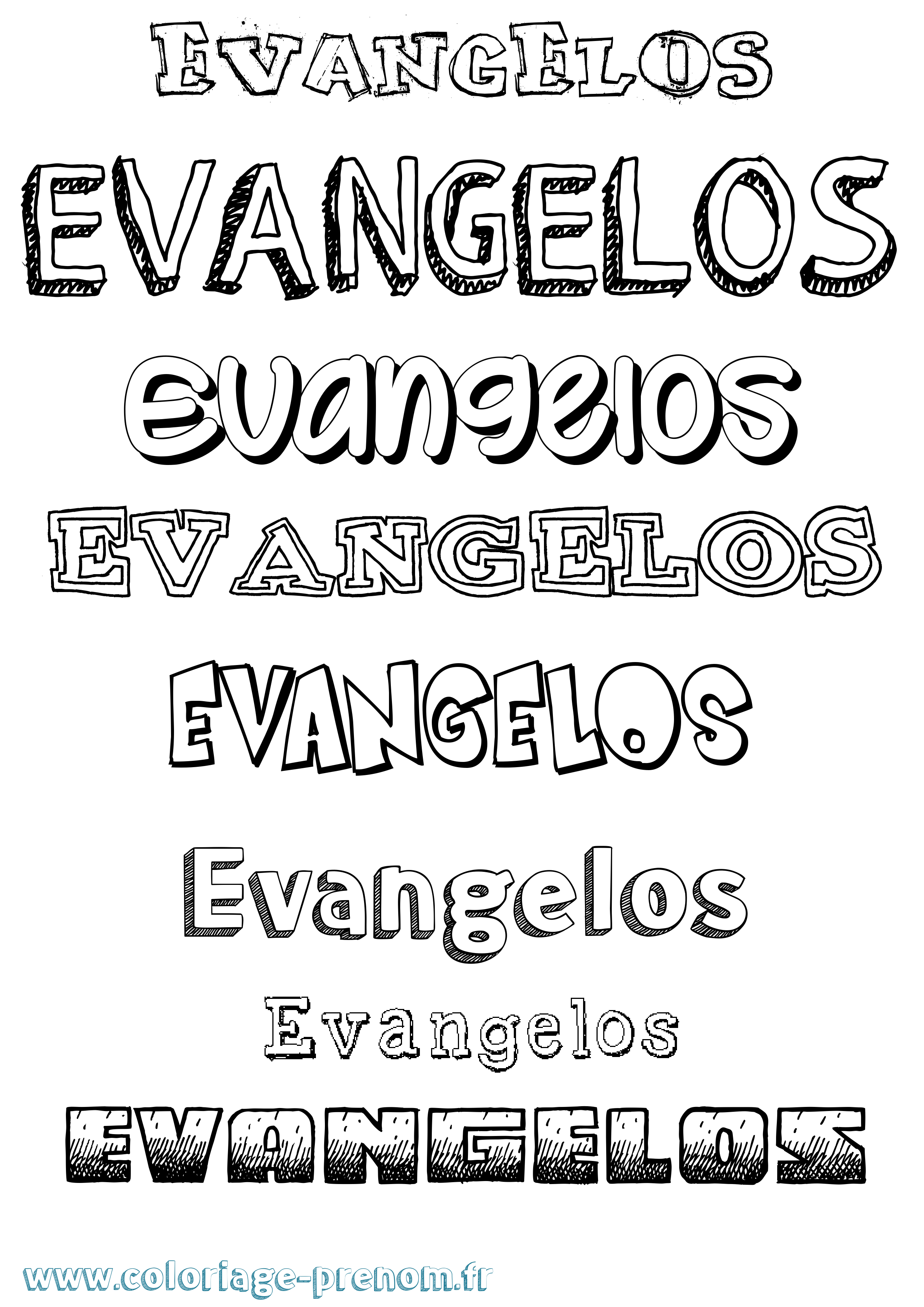 Coloriage Evangelos Dessiné Coloriage prénom Evangelos Dessiné