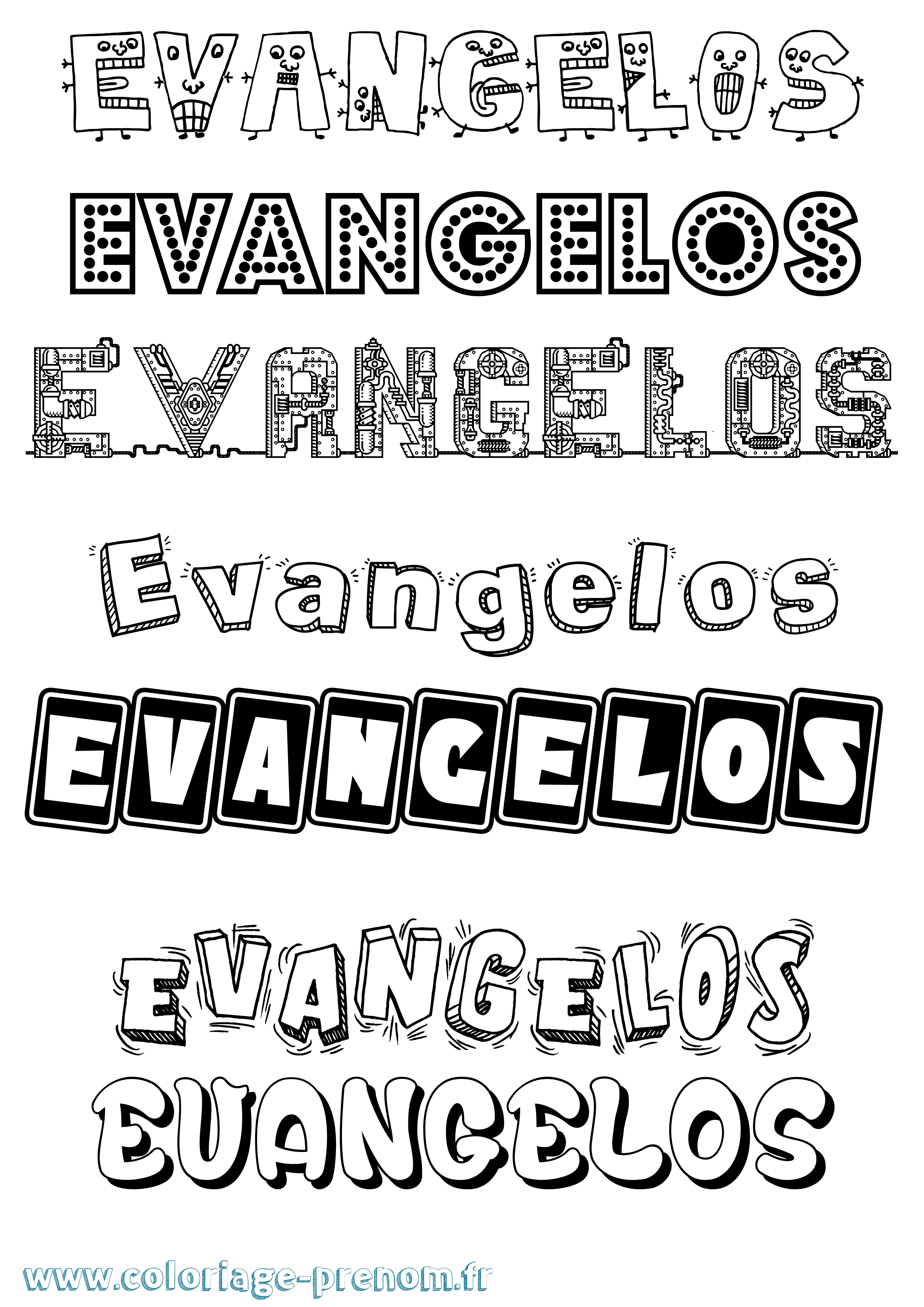 Coloriage Evangelos Fun Coloriage prénom Evangelos Fun