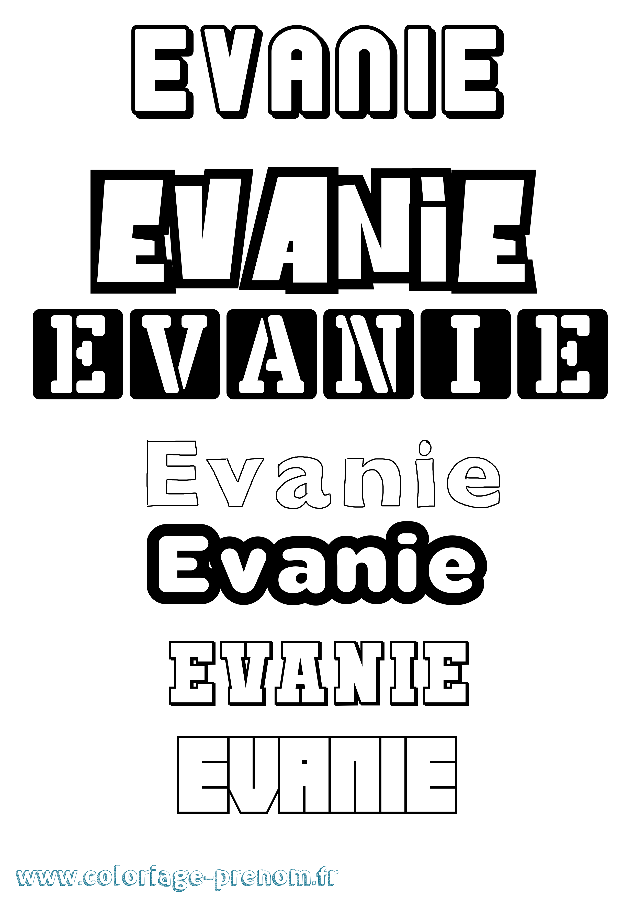 Coloriage Evanie Simple Coloriage prénom Evanie Simple