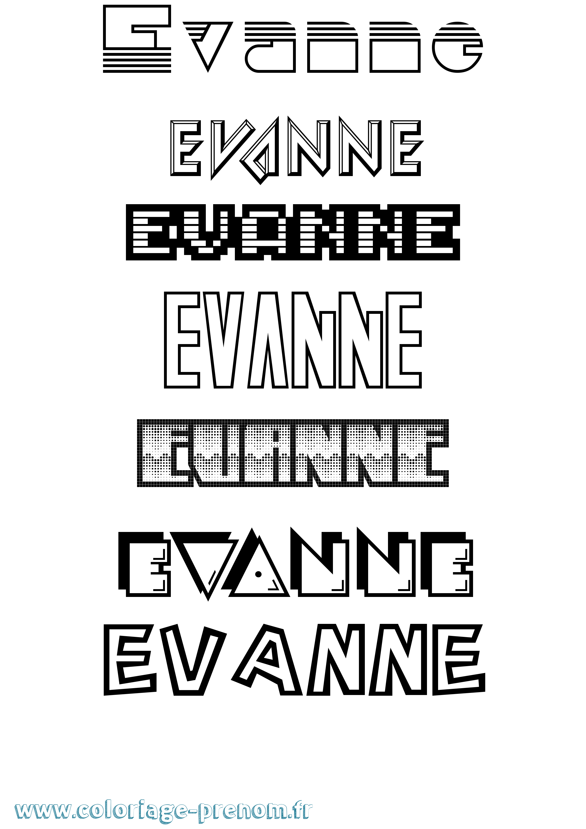 Coloriage Evanne Jeux Vidéos Coloriage prénom Evanne Jeux Vidéos
