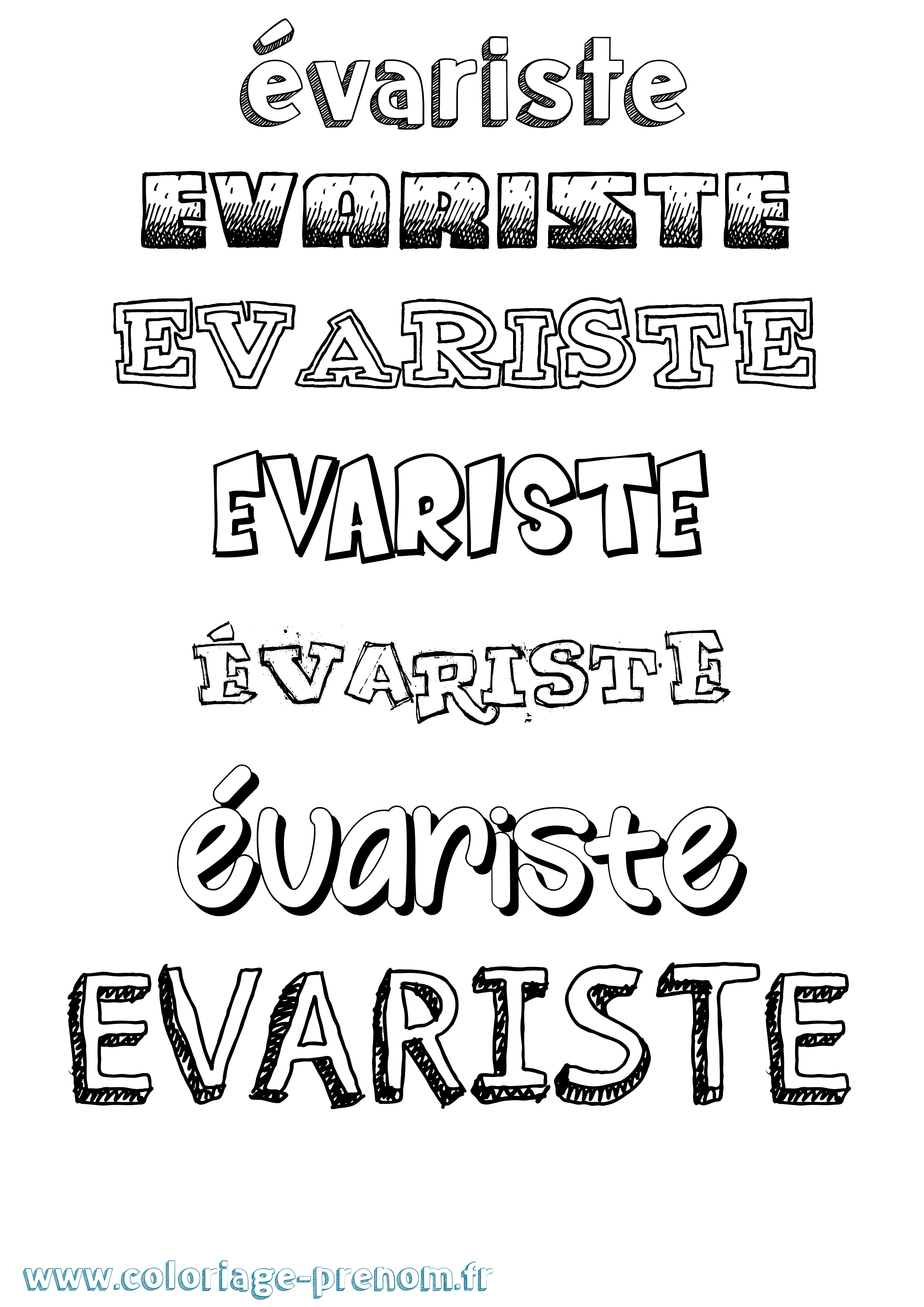 Coloriage Évariste Dessiné Coloriage prénom Évariste Dessiné